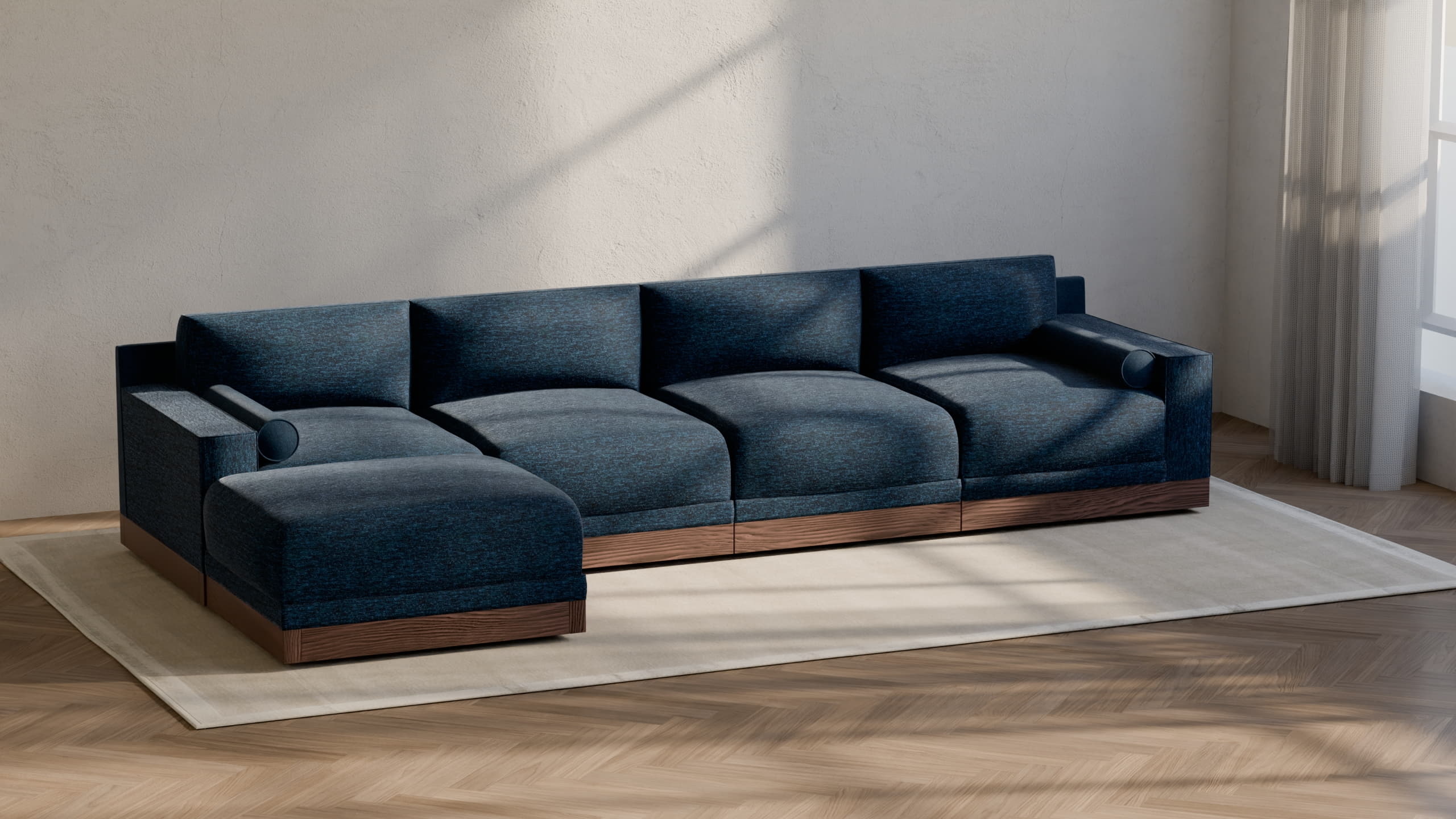 Skye Modular 9 Seater Open End U Sectional no legs 1