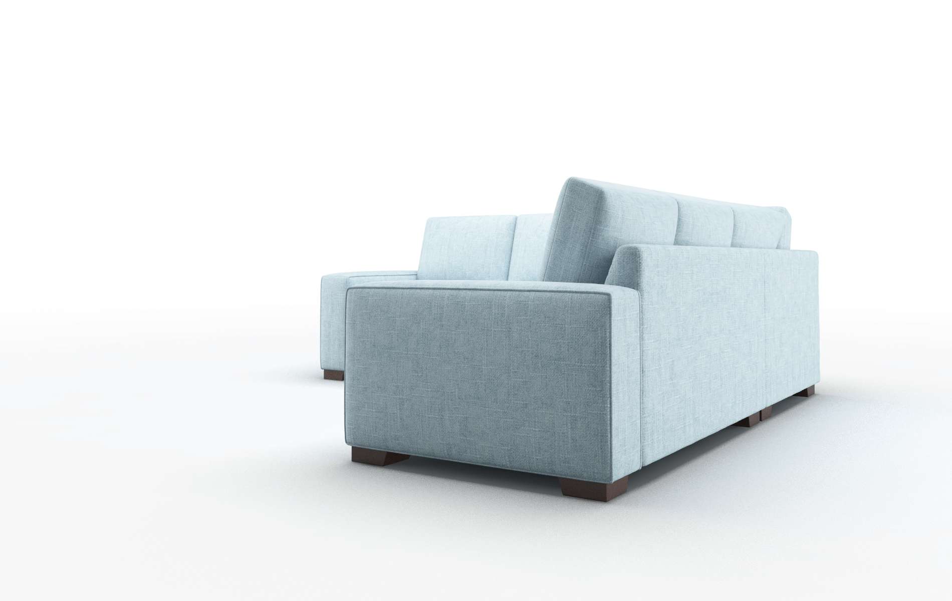 Monaco Atlas Turquoise Sectional espresso legs 4