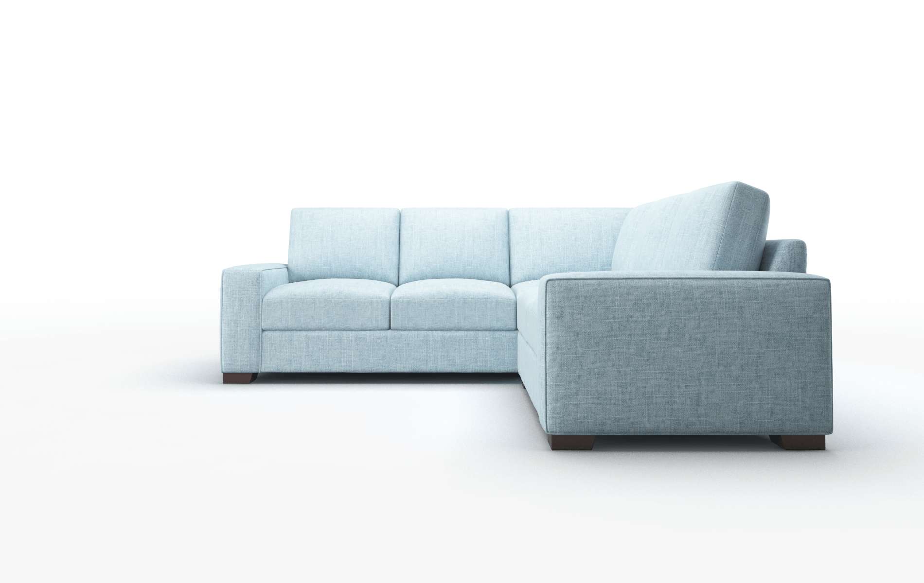 Monaco Atlas Turquoise Sectional espresso legs 5