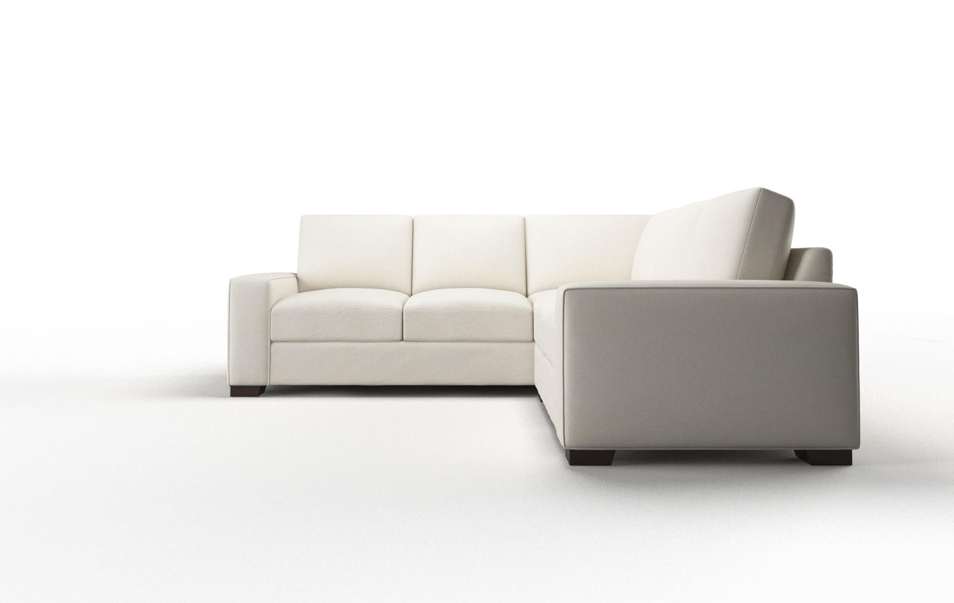 Monaco Bungalow Ivory Sectional espresso legs 5