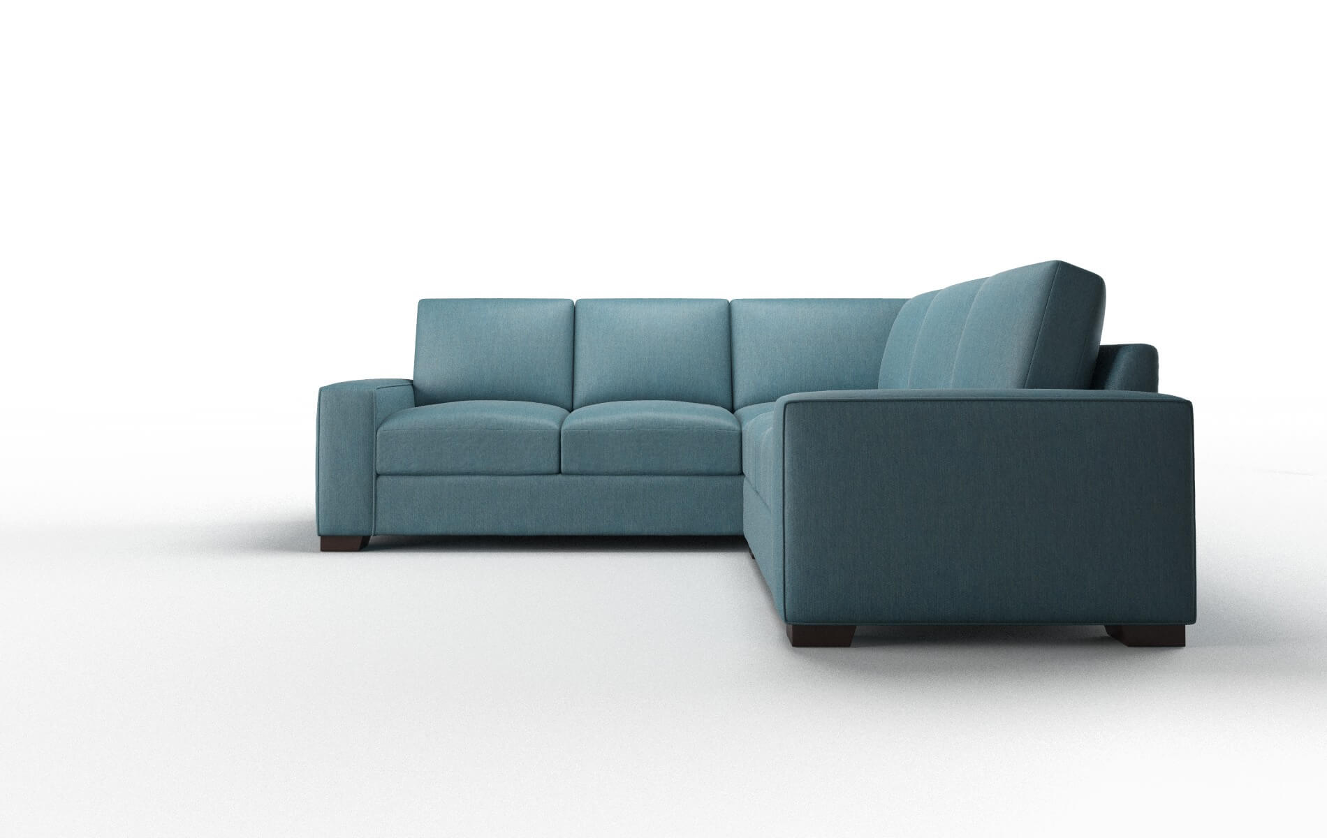 Monaco Cosmo Teal Sectional espresso legs 5