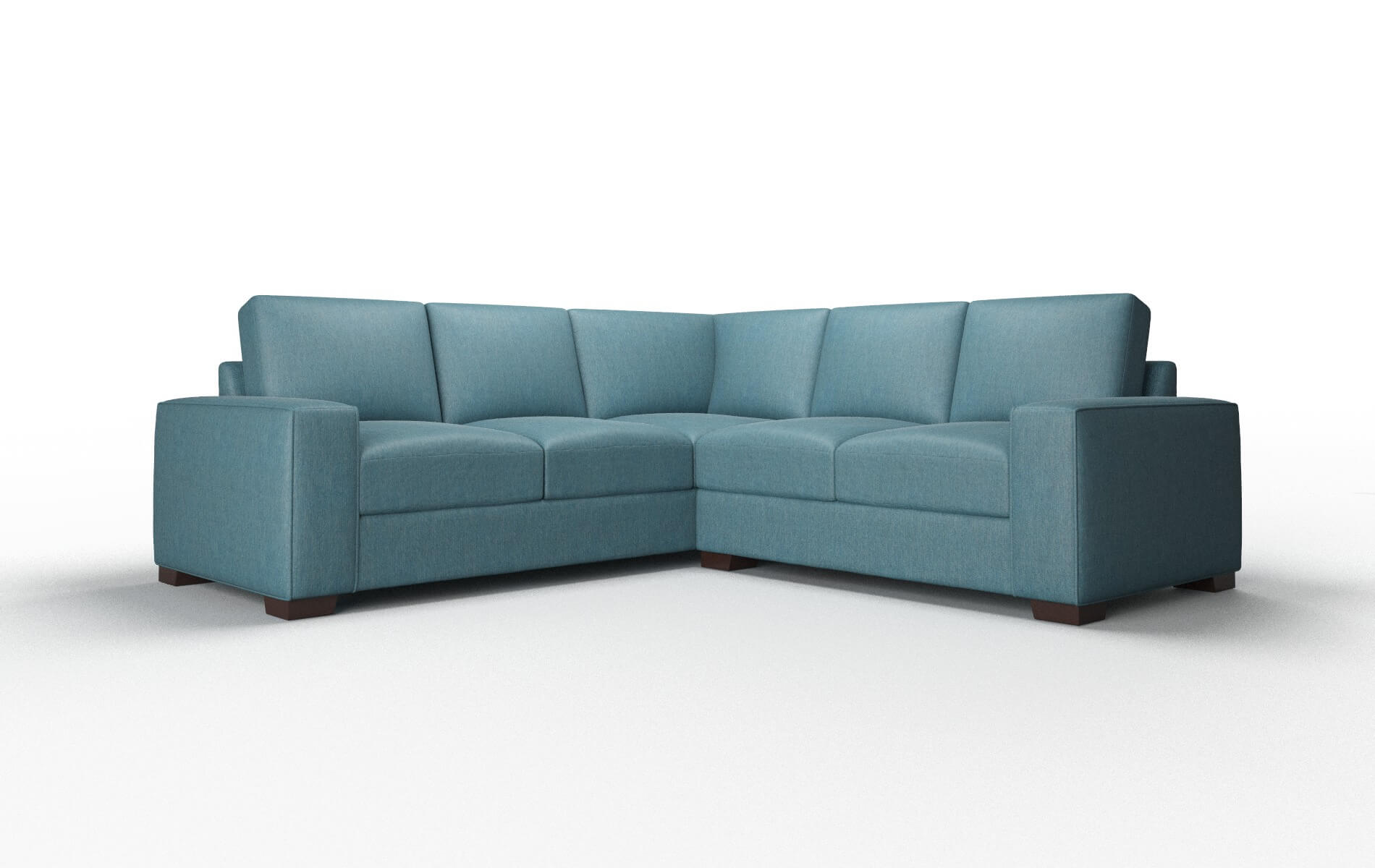 Monaco Hepburn Teal Sectional espresso legs 1