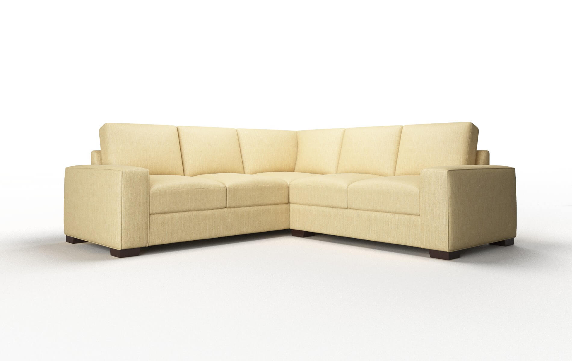 Monaco Malibu Maize Sectional espresso legs 1