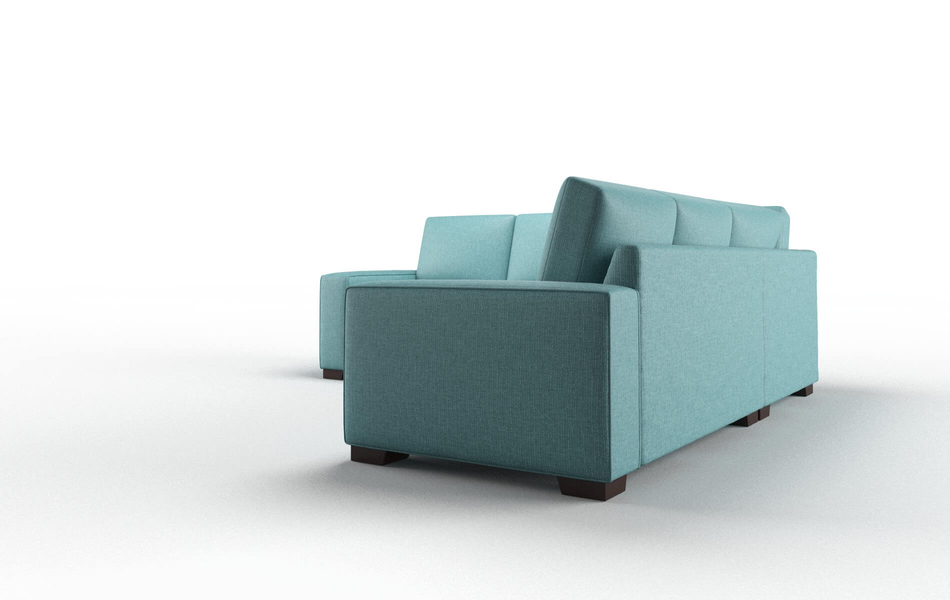 Monaco Parker Turquoise Sectional espresso legs 4