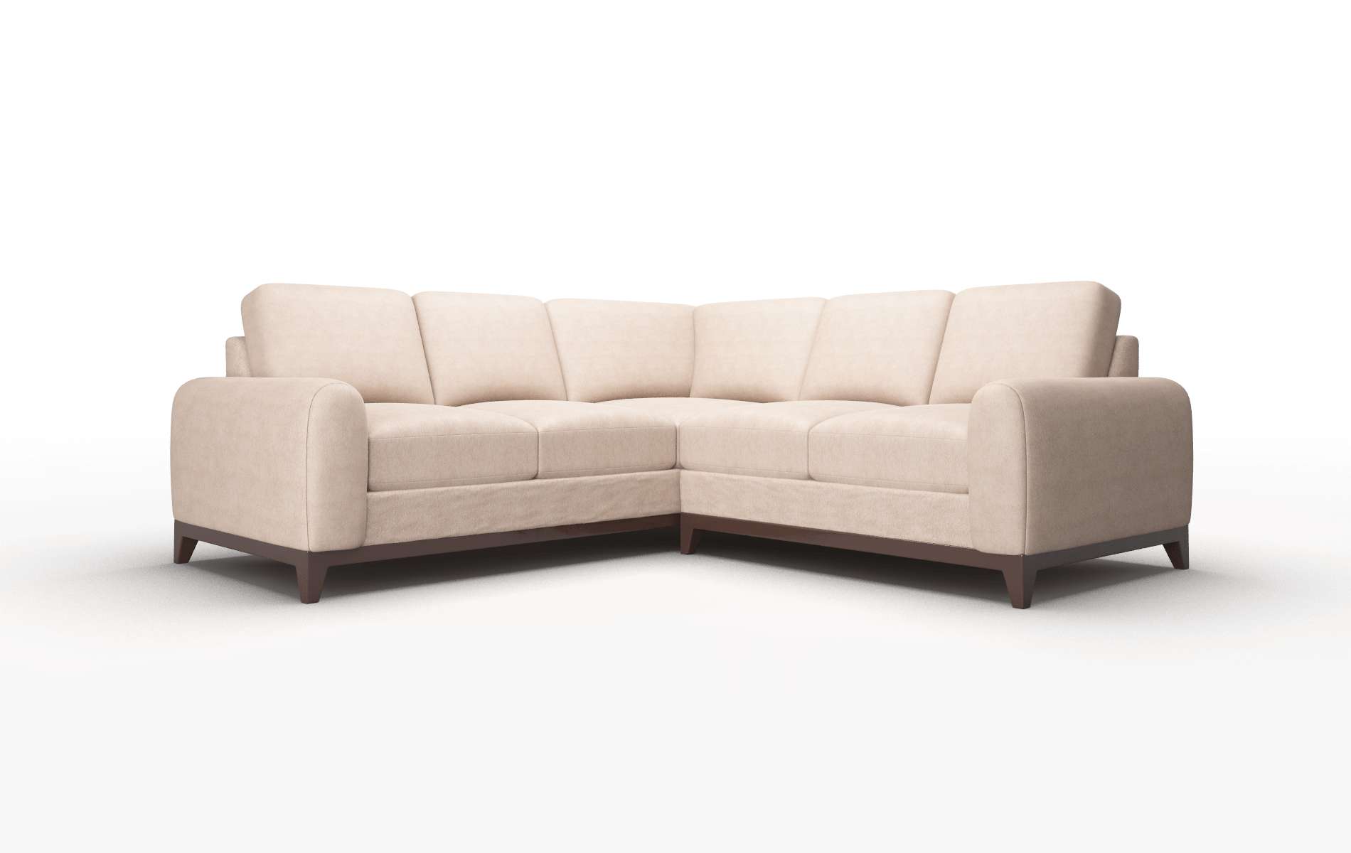 Mykonos Bella Pewter Sectional espresso legs 1