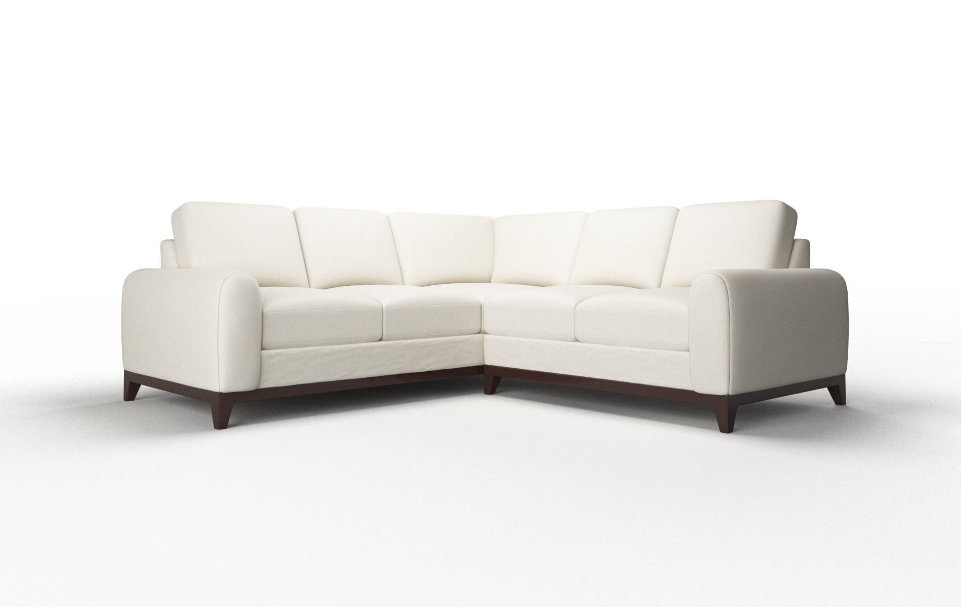 Mykonos Bungalow Ivory Sectional espresso legs 1