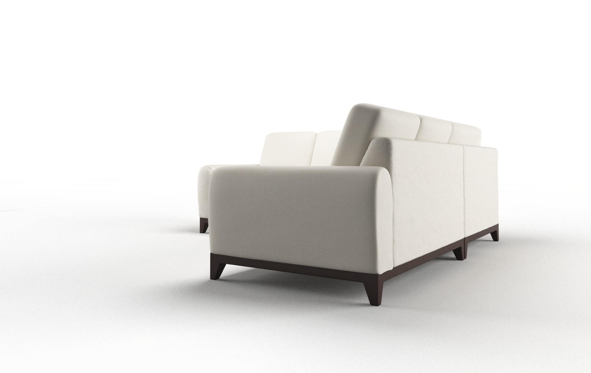 Mykonos Bungalow Ivory Sectional espresso legs 4