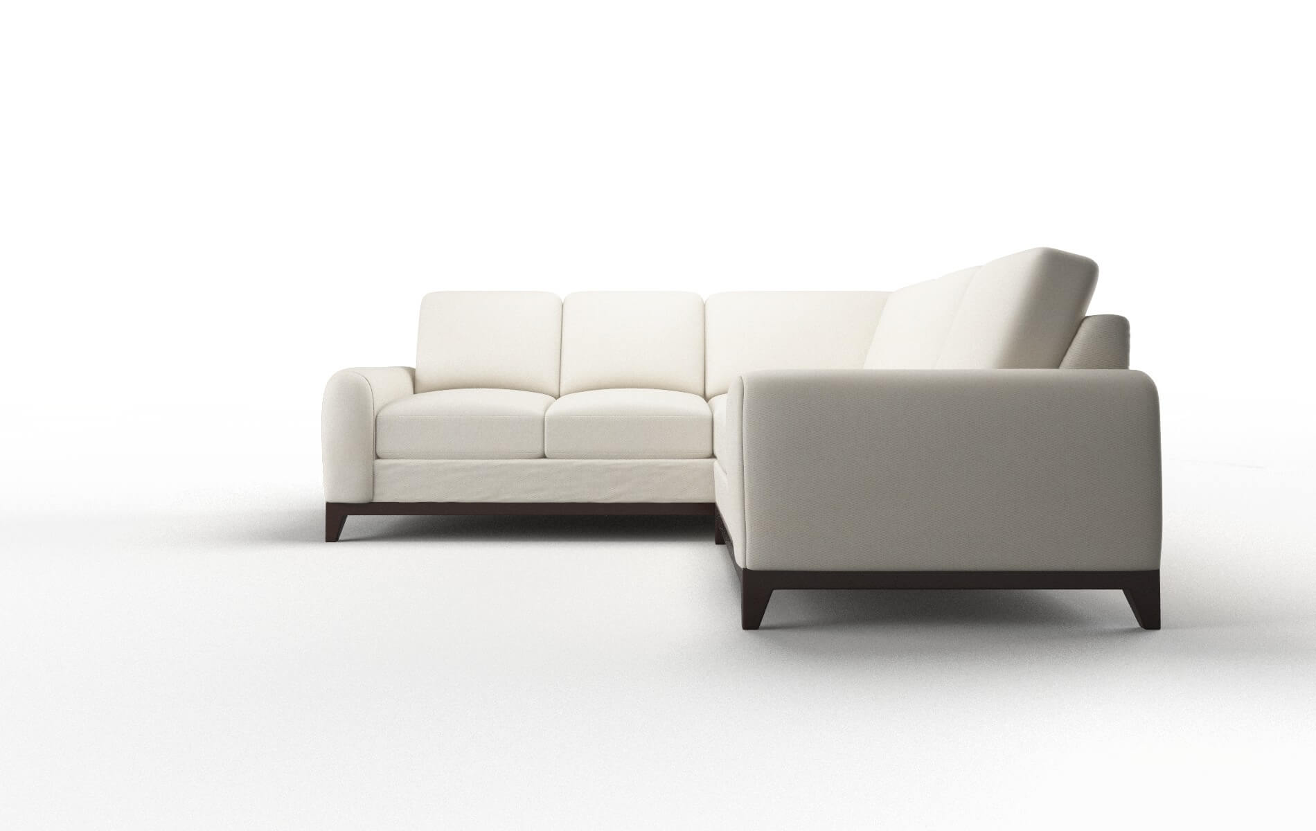 Mykonos Bungalow Ivory Sectional espresso legs 5