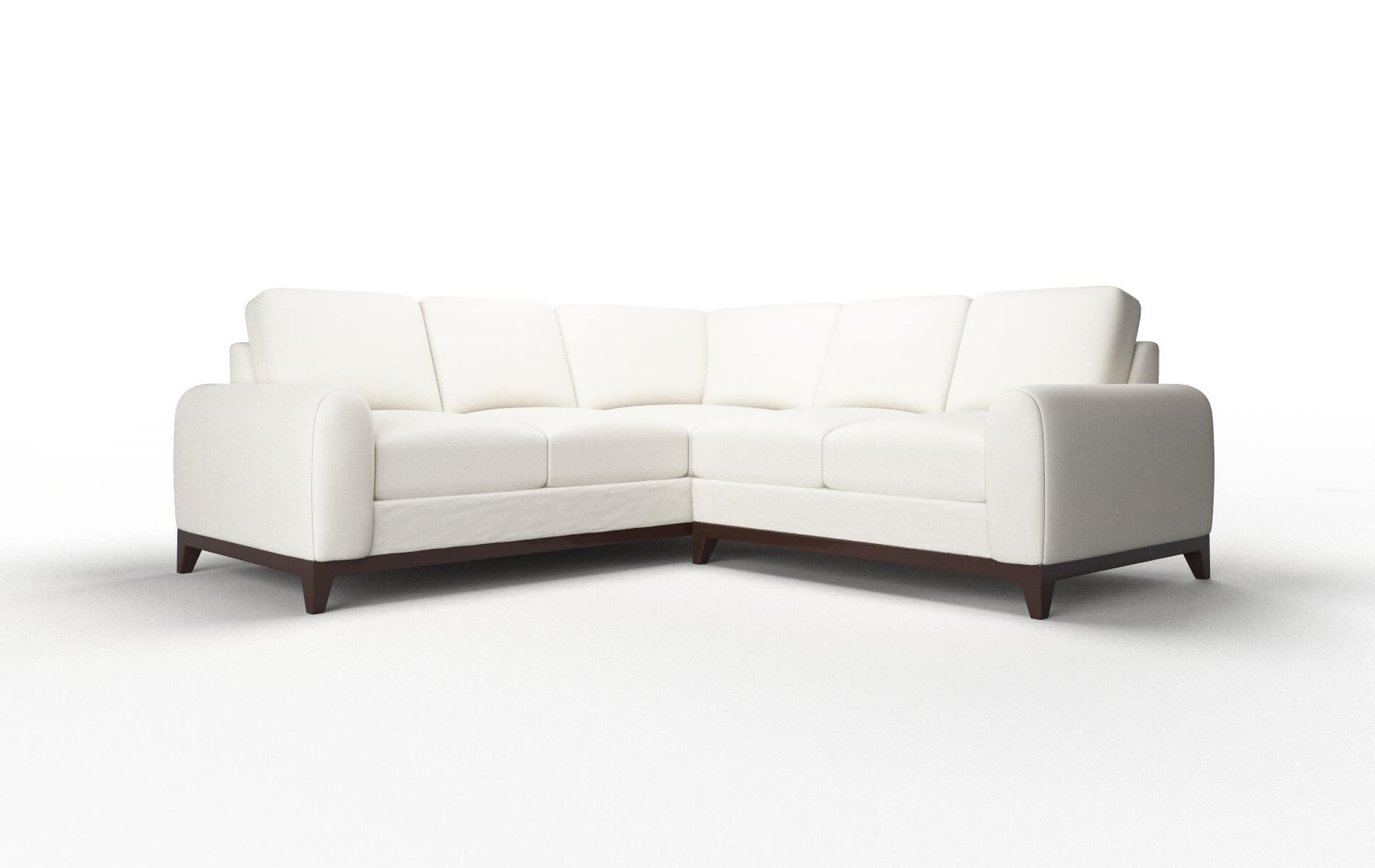 Mykonos Cosmo Ivory Sectional espresso legs 1