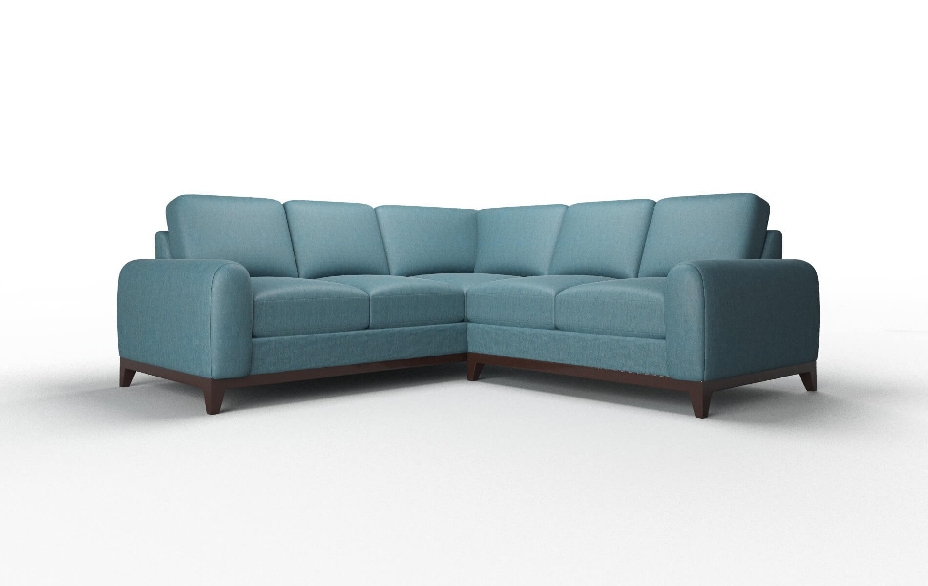 Mykonos Cosmo Teal Sectional espresso legs 1