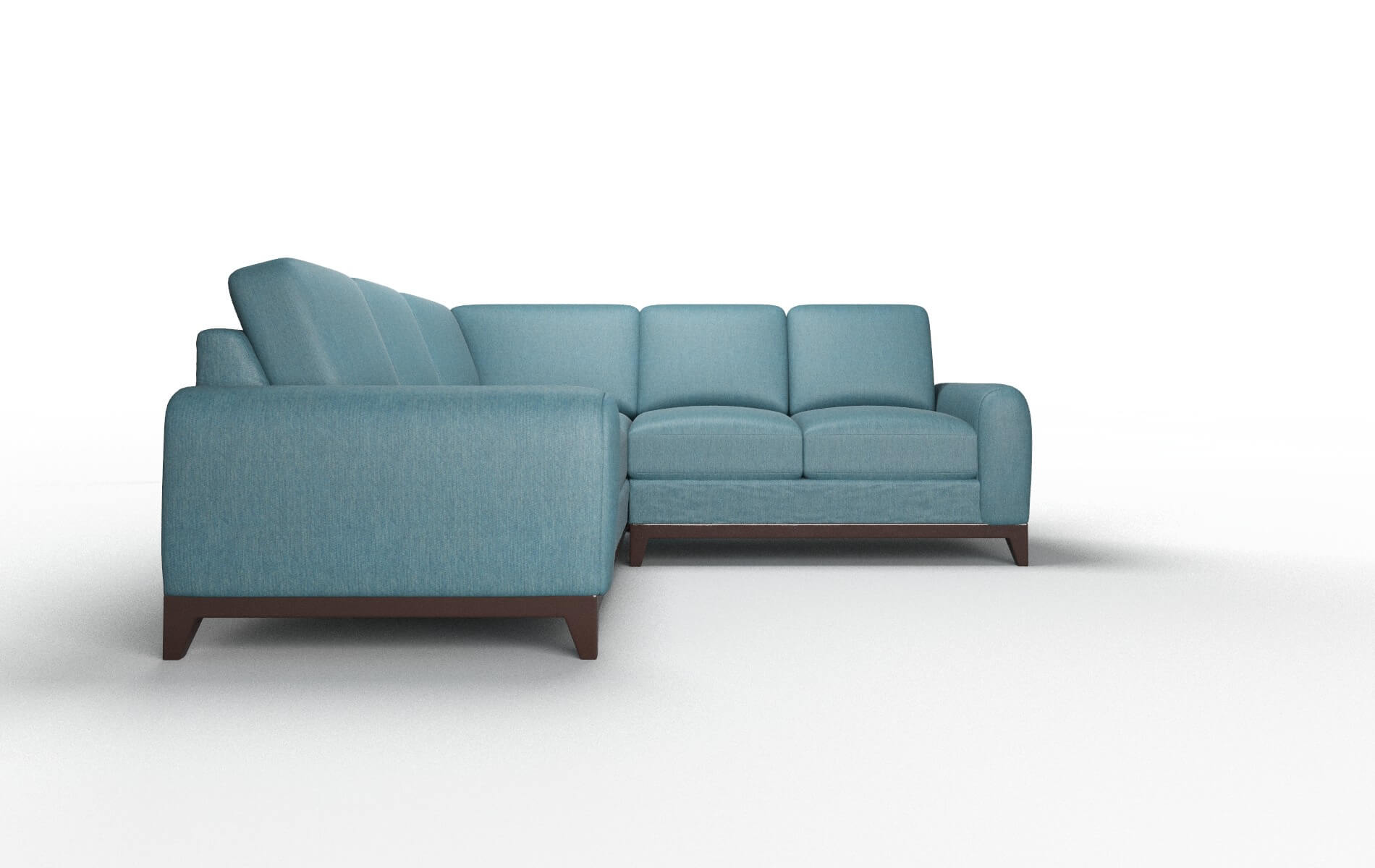 Mykonos Hepburn Teal Sectional espresso legs 2