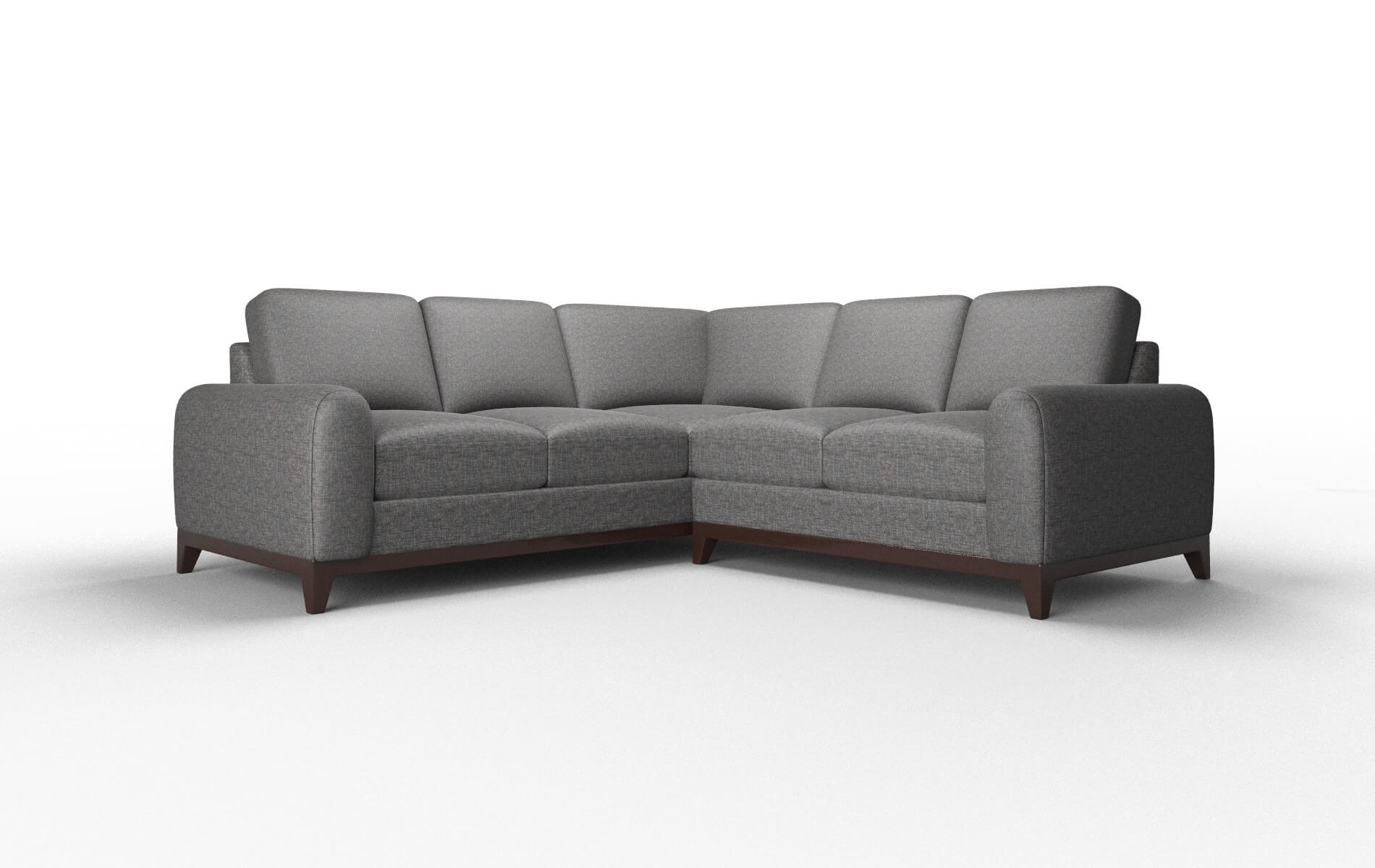 Mykonos Insight Charcoal Sectional espresso legs 1