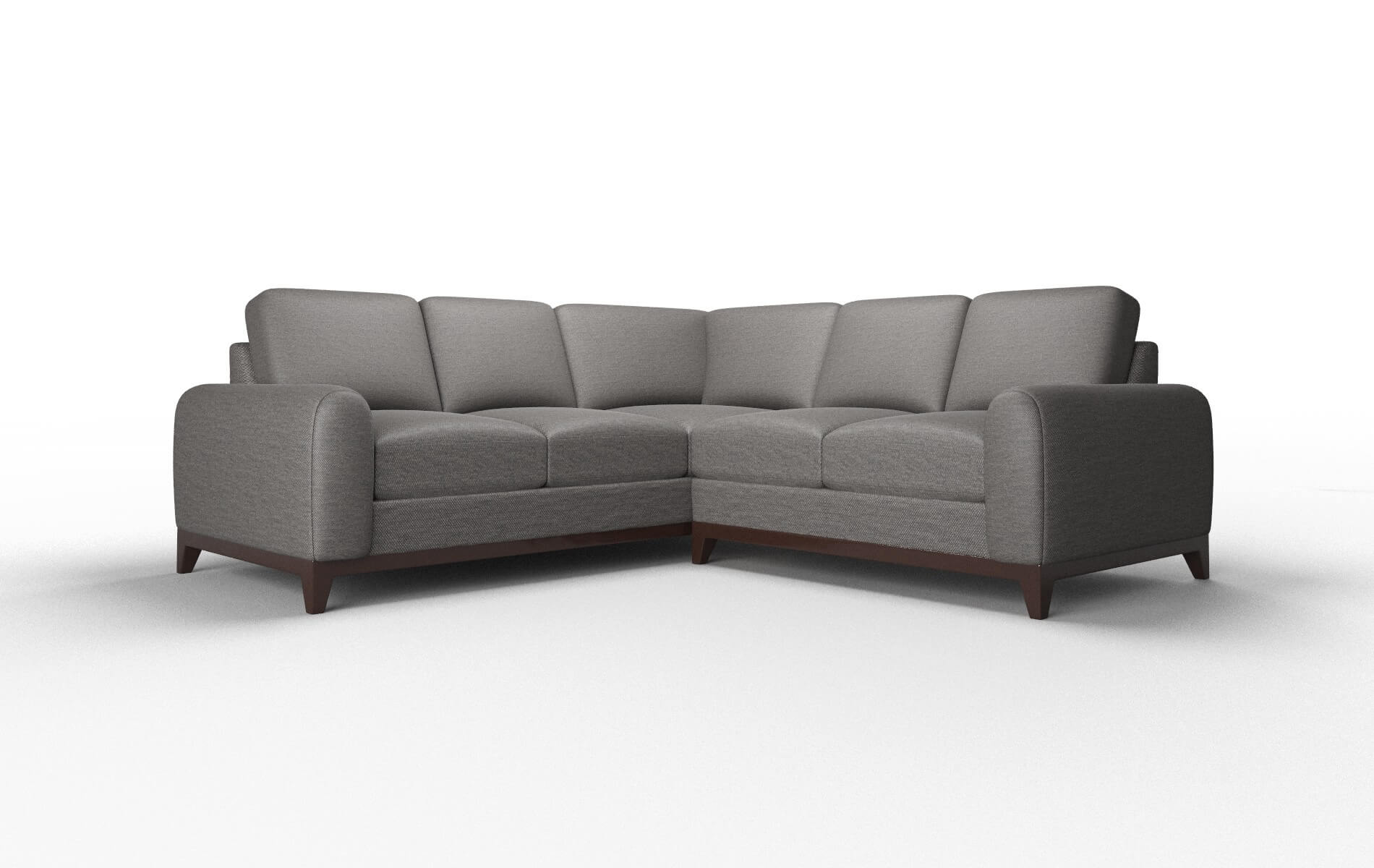 Mykonos Oscar Charcoal Sectional espresso legs 1