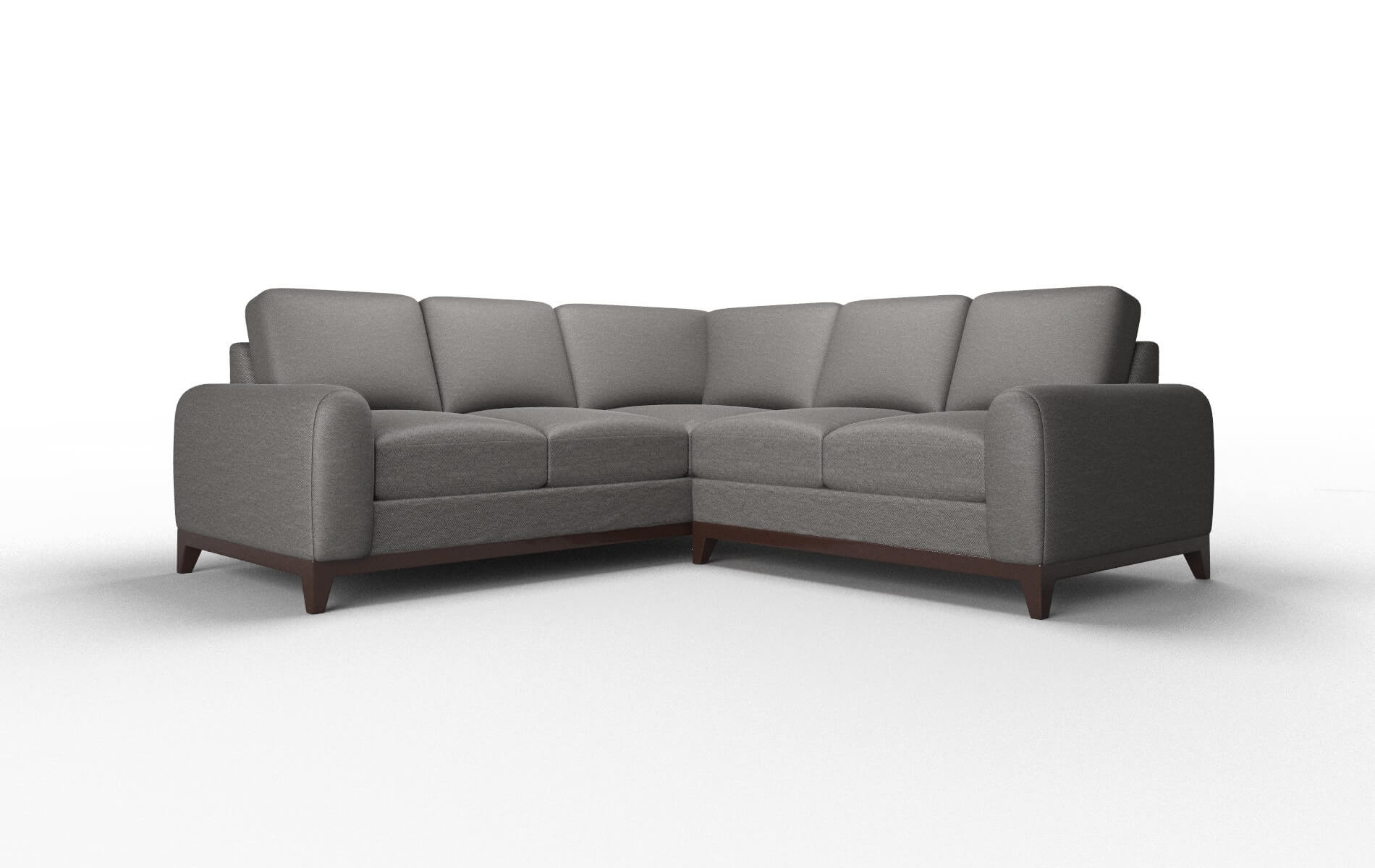 Mykonos Oscar Grey Sectional espresso legs 1