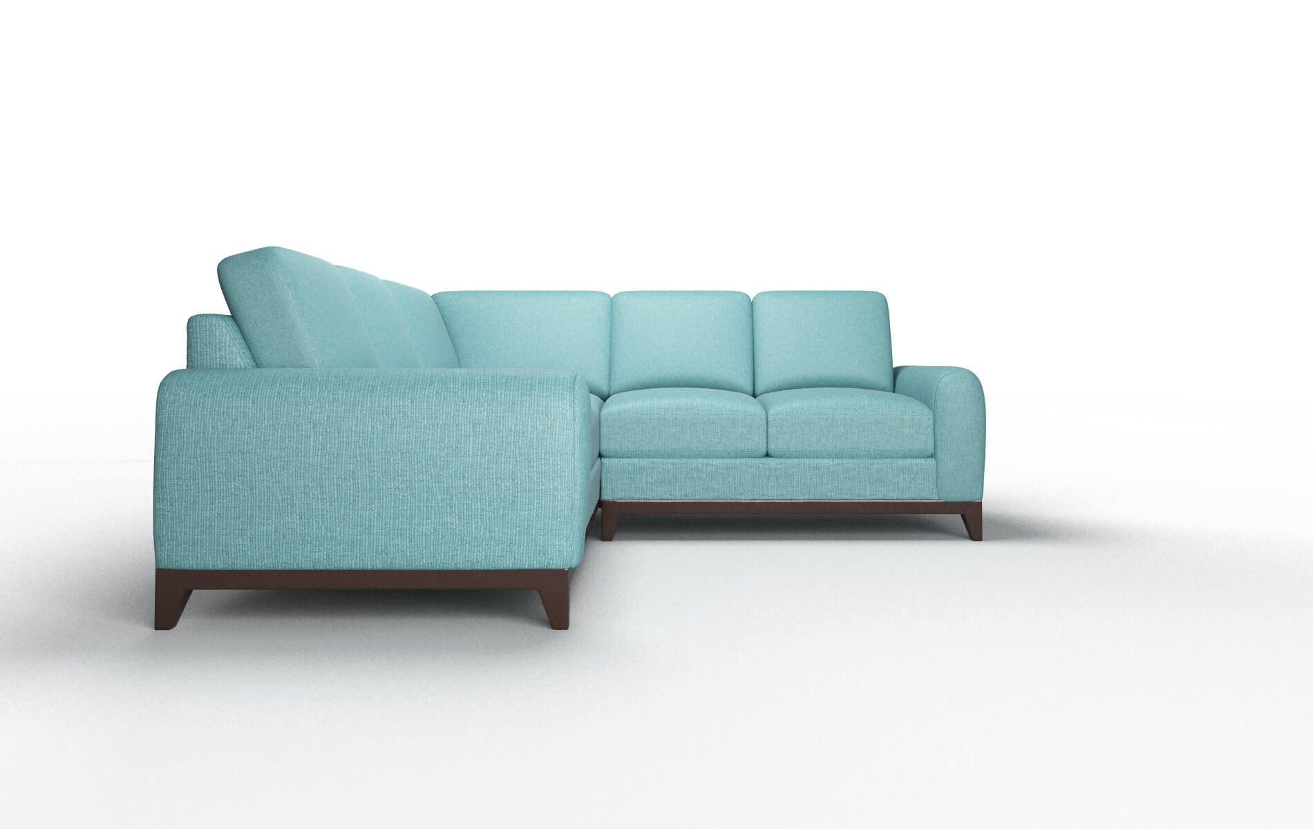 Mykonos Parker Turquoise Sectional espresso legs 2