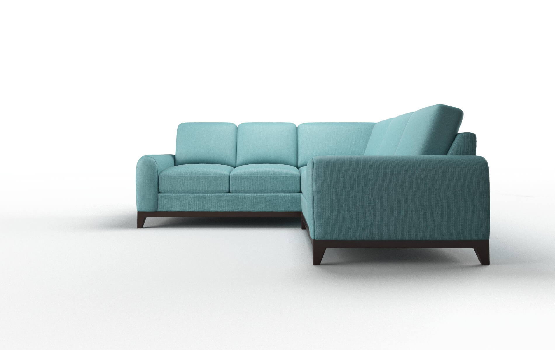 Mykonos Parker Turquoise Sectional espresso legs 5