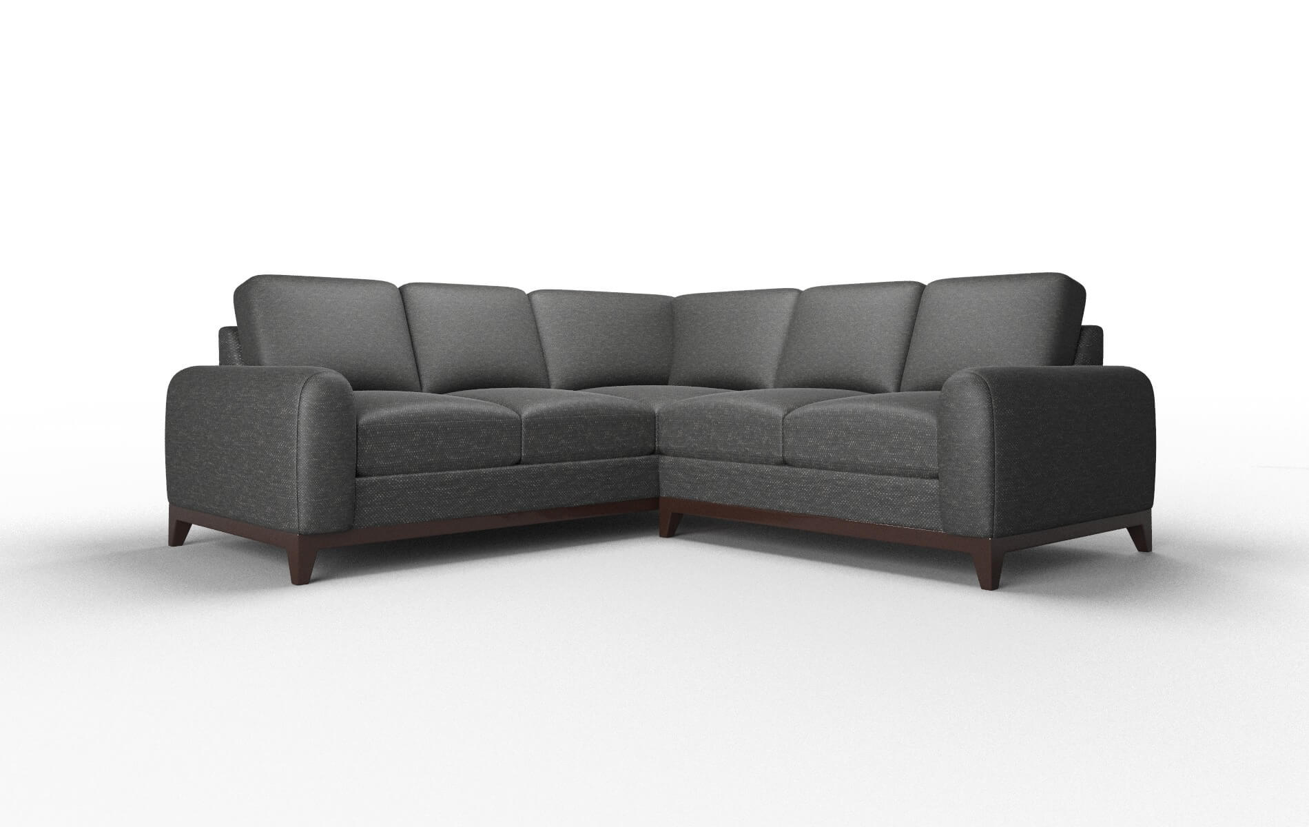 Mykonos Phoenix Charcoal Sectional espresso legs 1