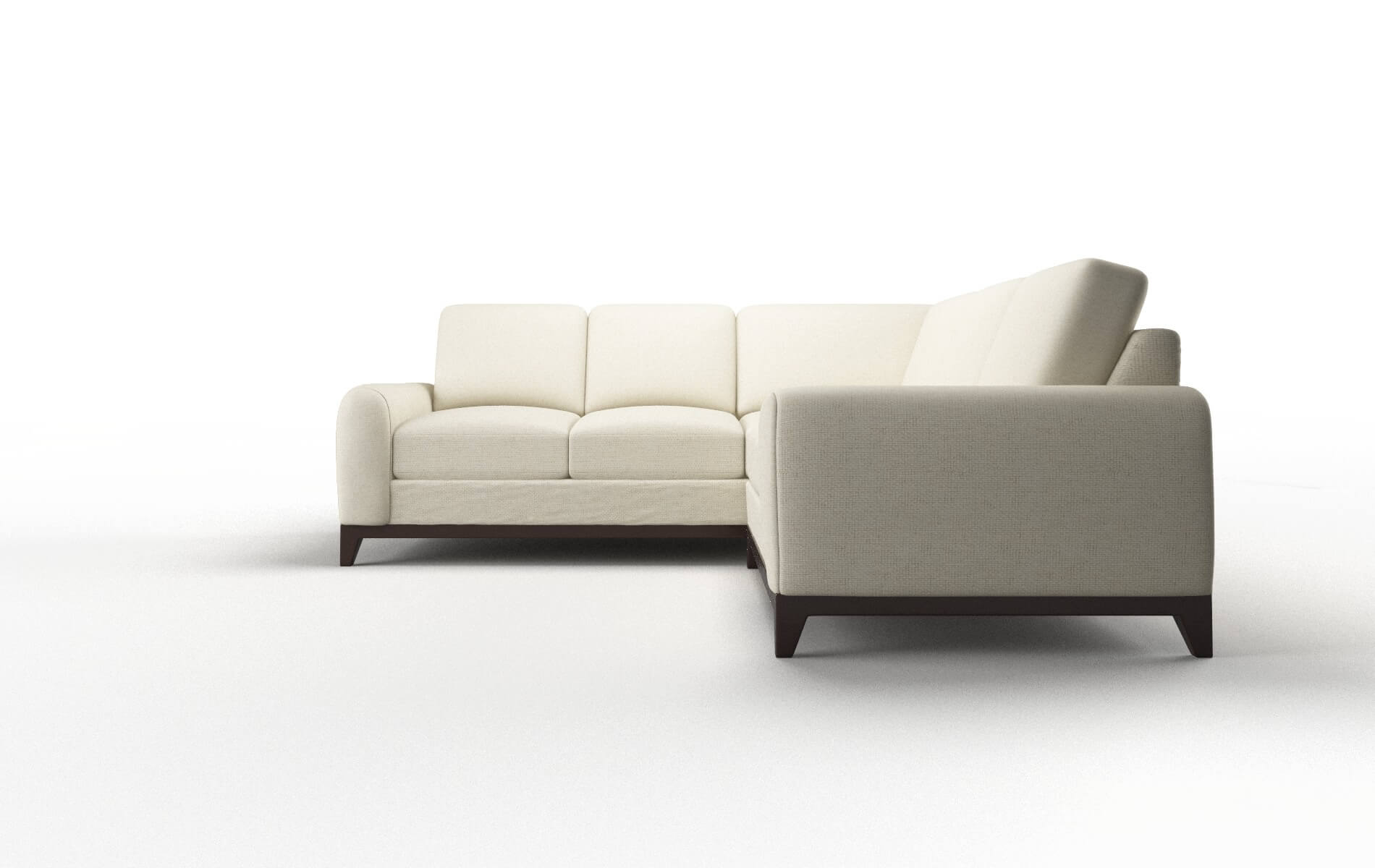 Mykonos Phoenix Ivory Sectional espresso legs 5