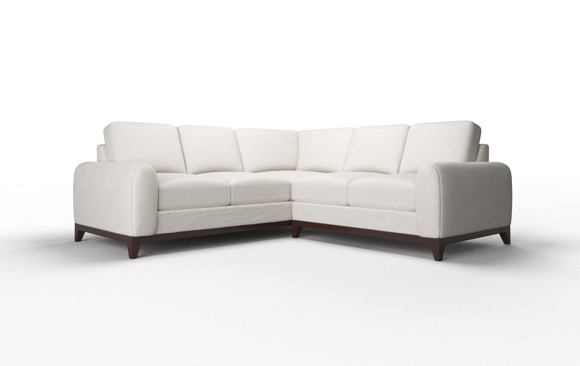 Mykonos Suave Dove Sectional espresso legs 1