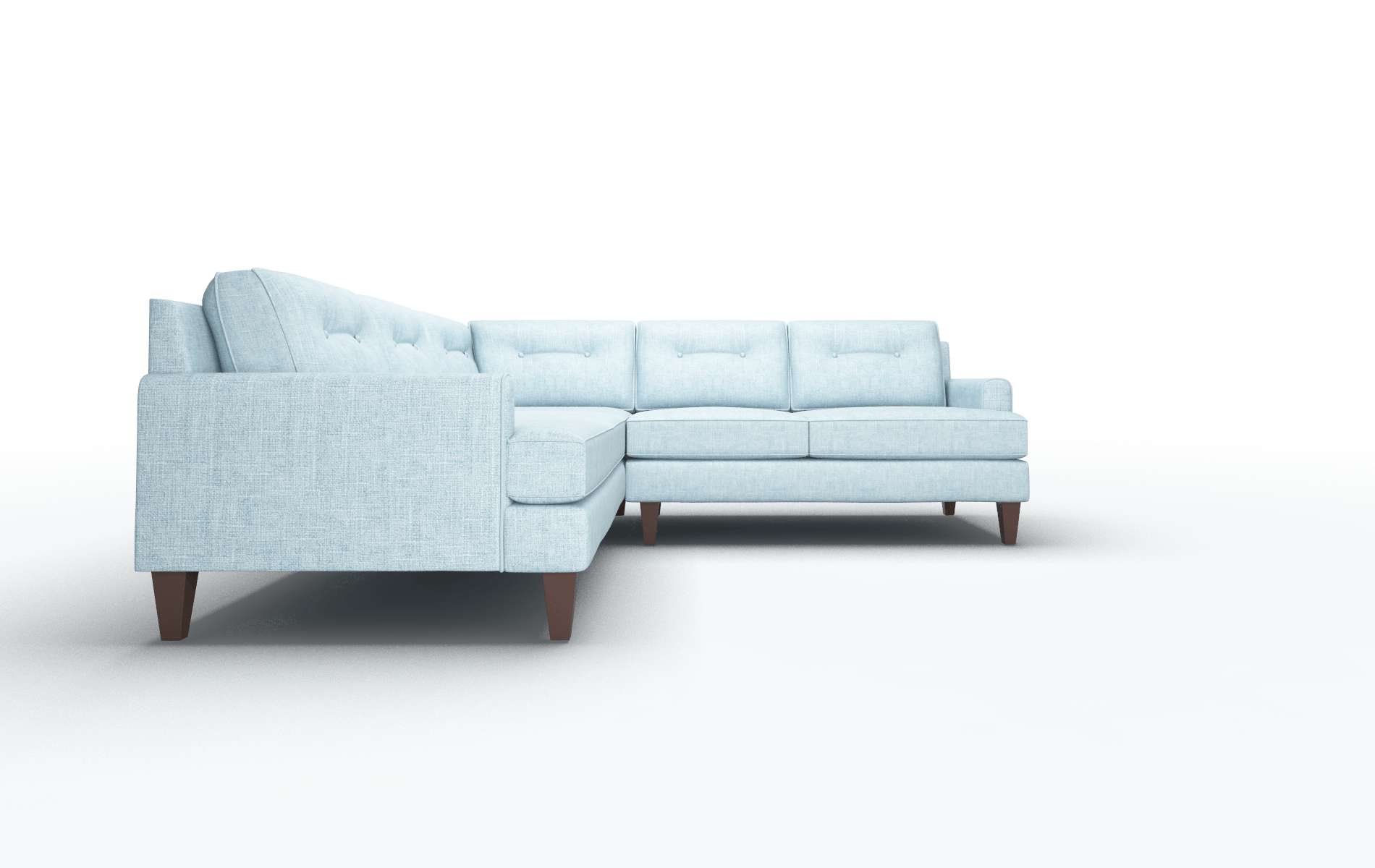 Naples Atlas Turquoise Sectional espresso legs 2