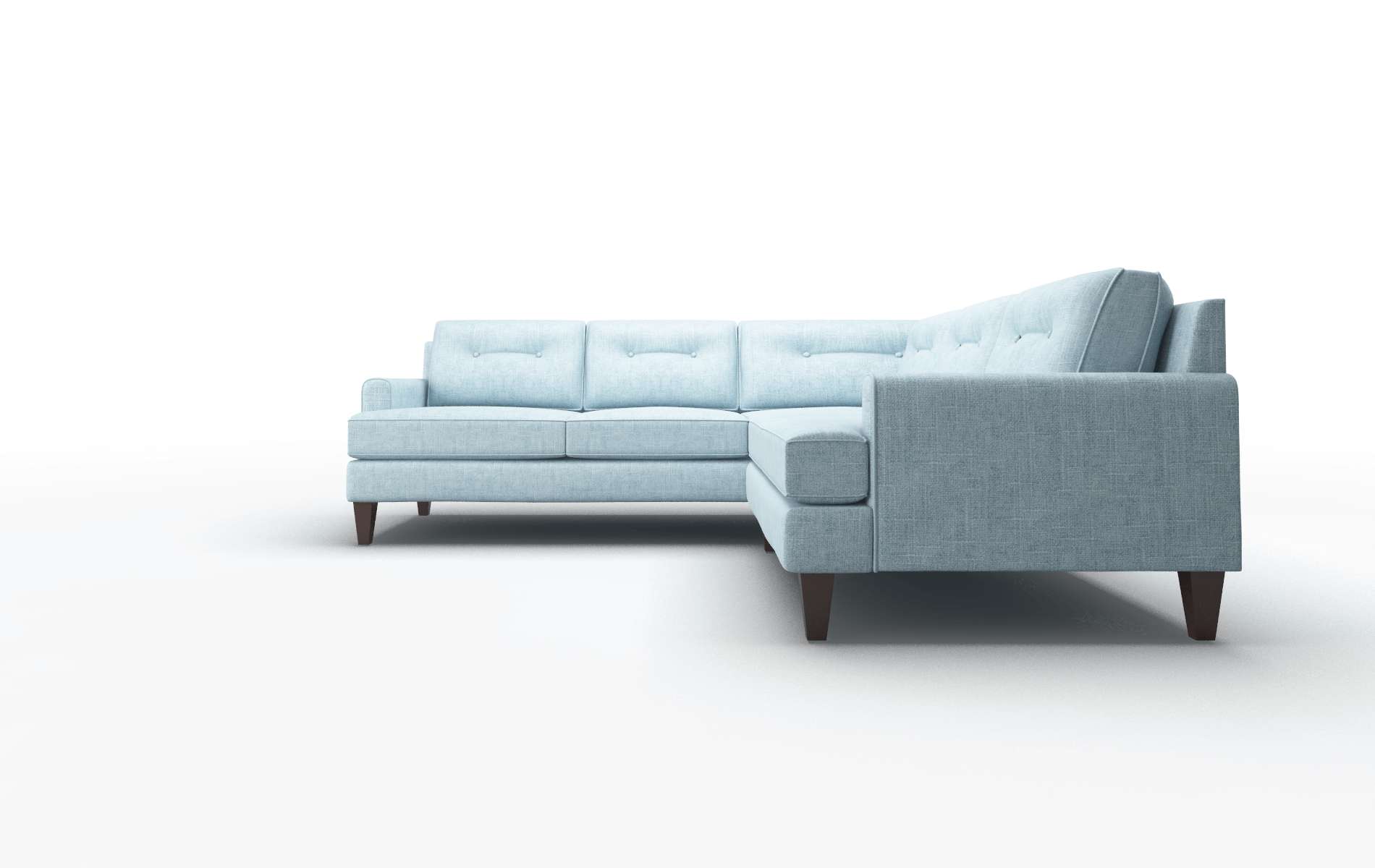 Naples Atlas Turquoise Sectional espresso legs 5