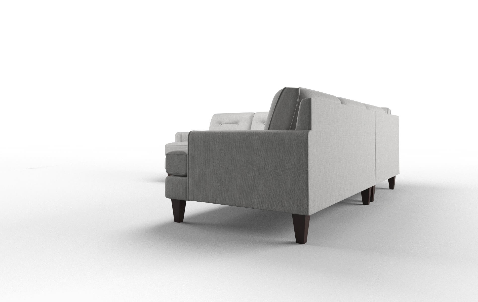 Naples Bungalow Graphite Sectional espresso legs 4