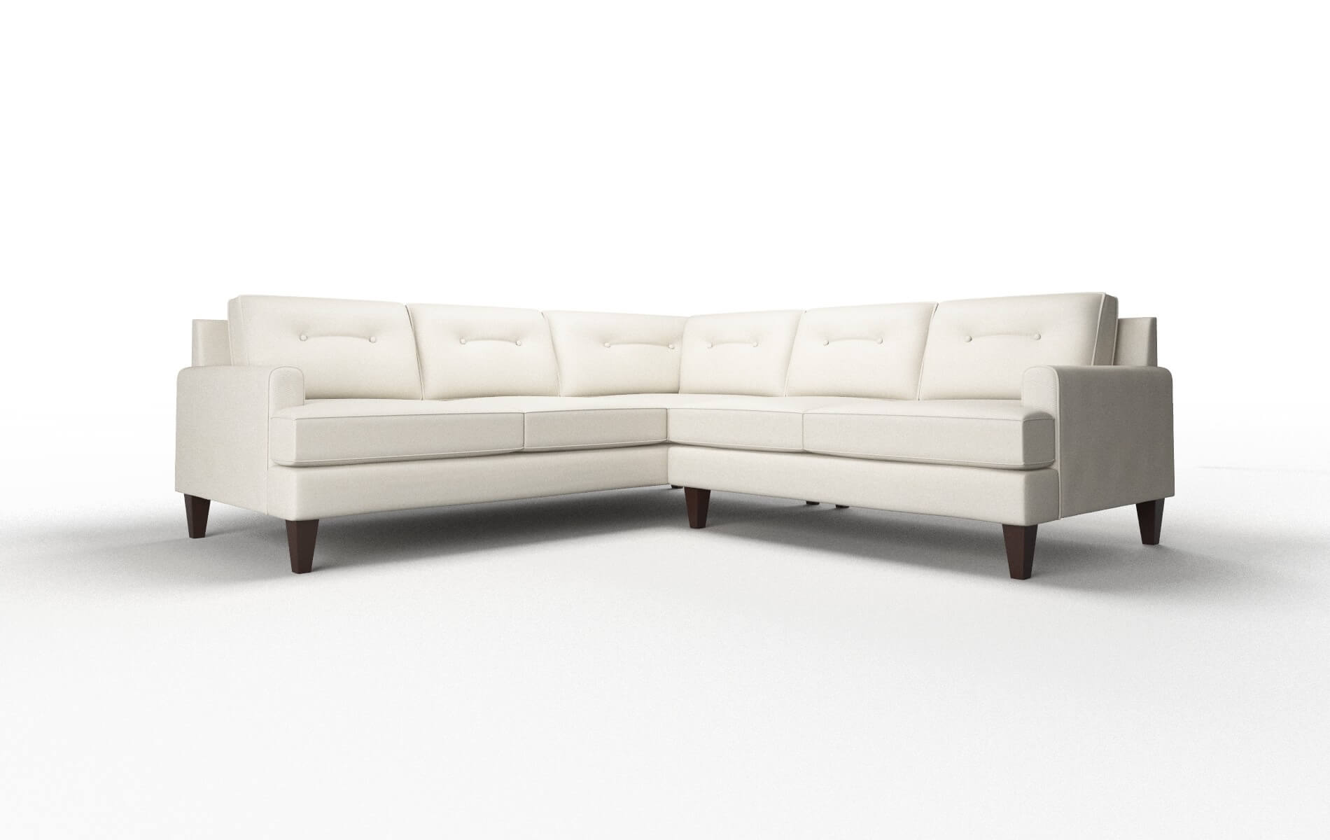 Naples Bungalow Ivory Sectional espresso legs 1