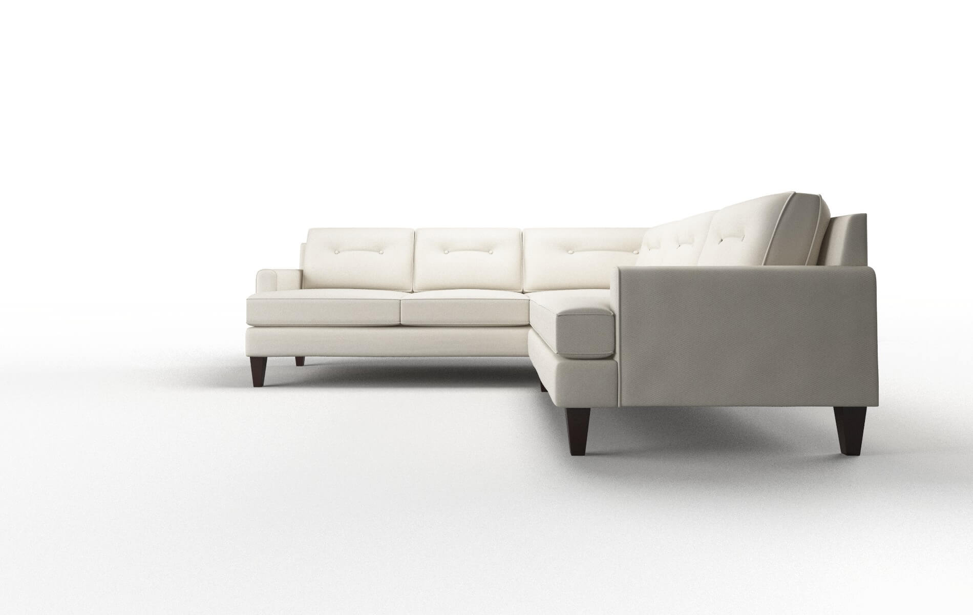 Naples Bungalow Ivory Sectional espresso legs 5