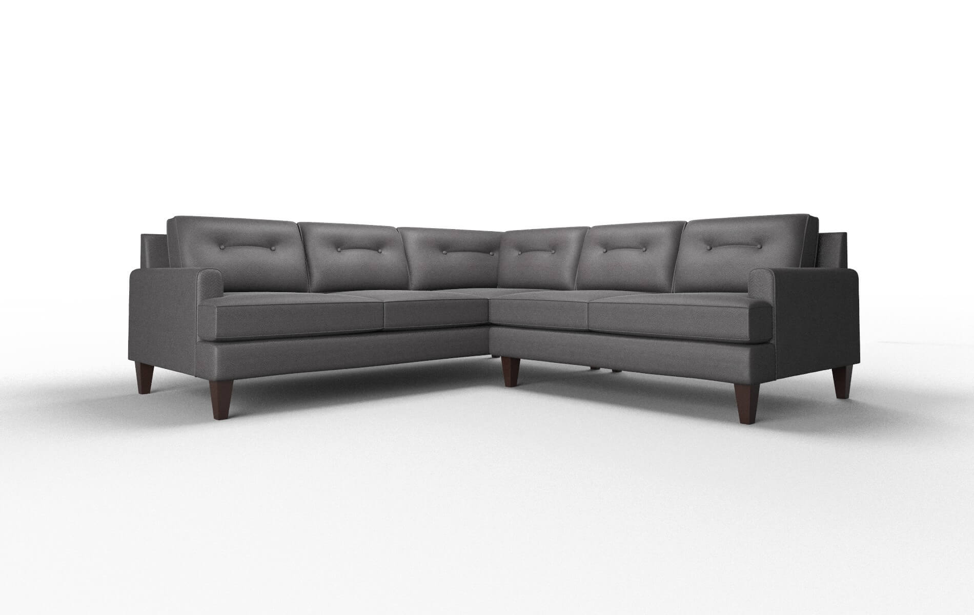 Naples Catalina Charcoal Sectional espresso legs