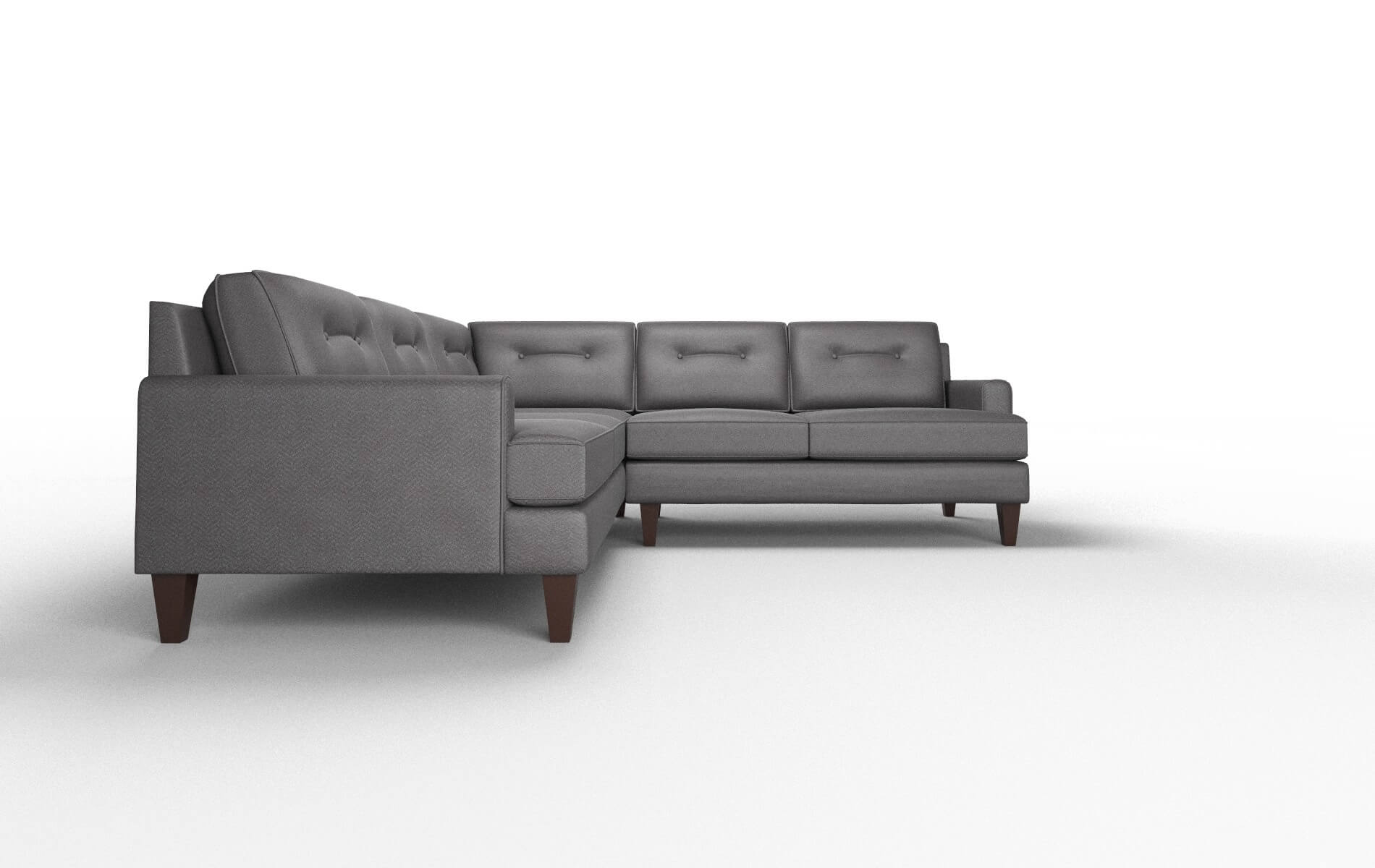 Naples Catalina Charcoal Sectional espresso legs 2