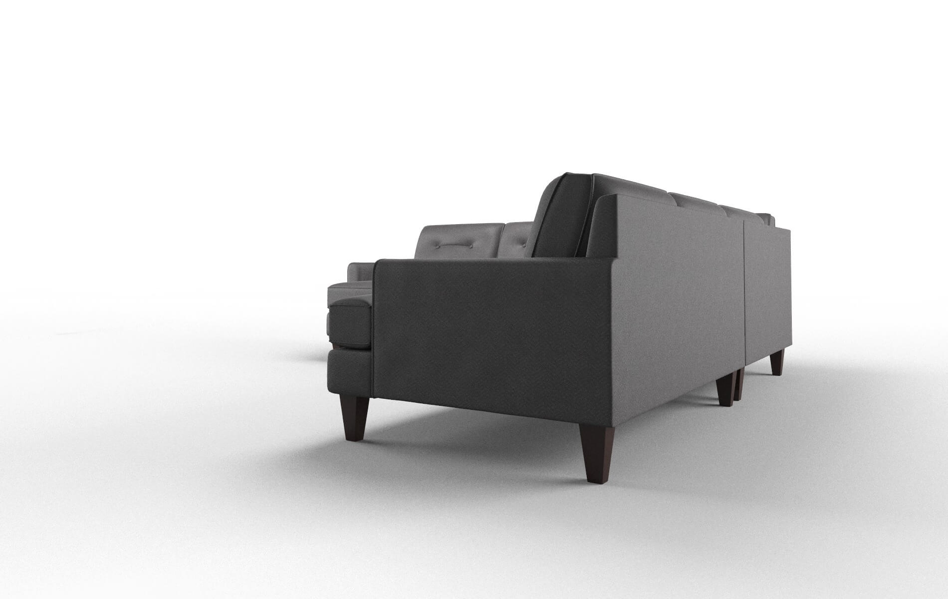 Naples Catalina Charcoal Sectional espresso legs 4