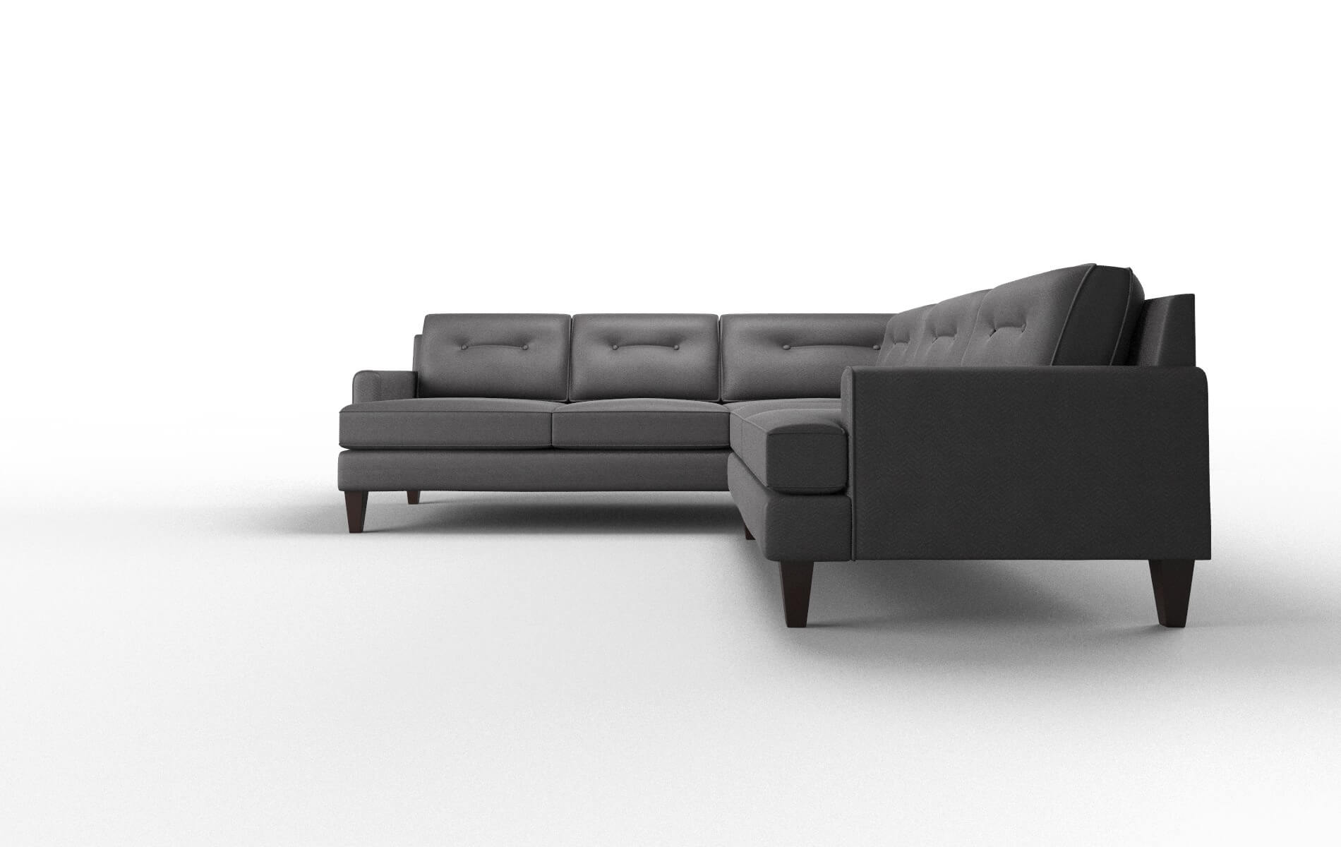 Naples Catalina Charcoal Sectional espresso legs 5