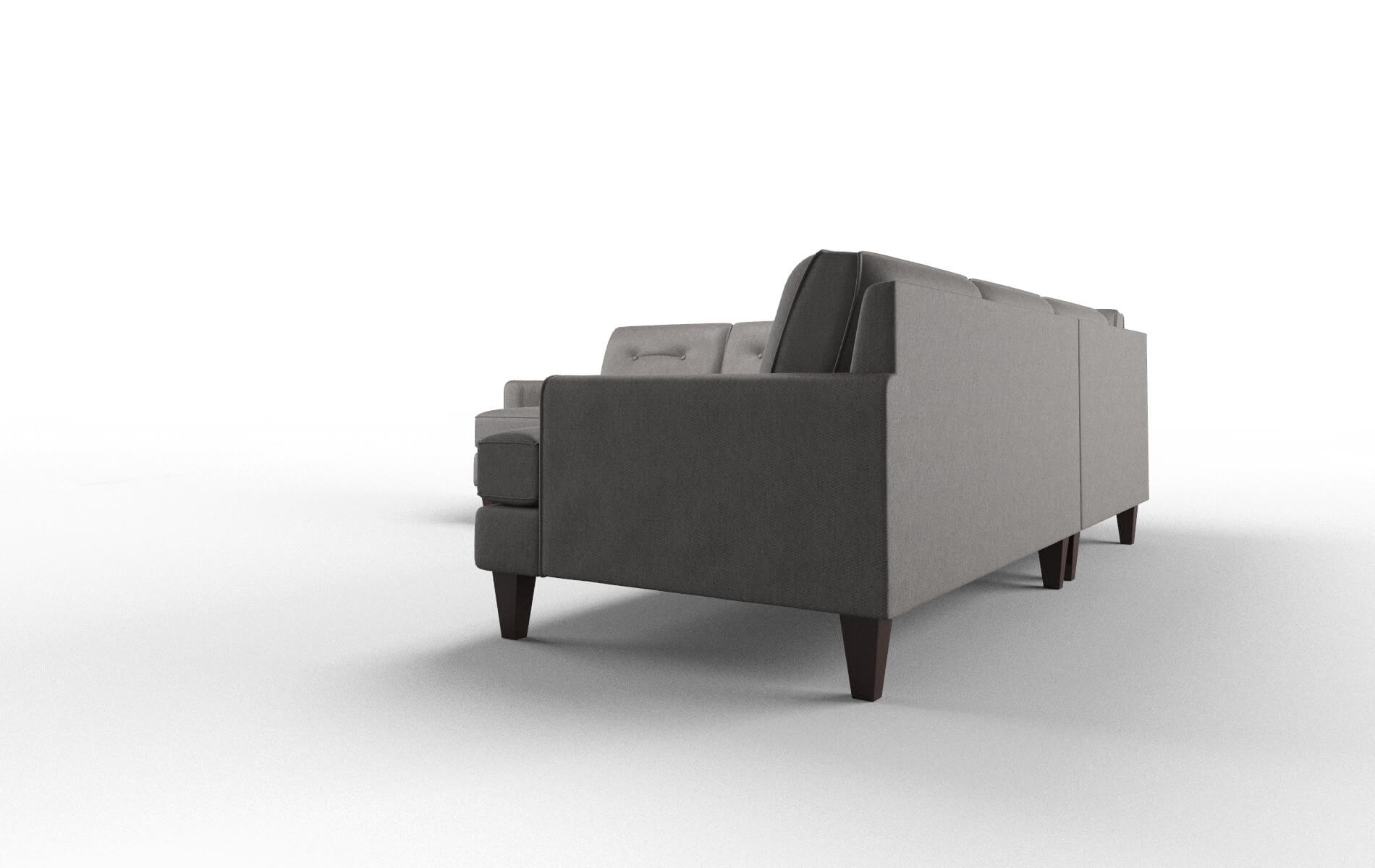 Naples Cosmo Charcoal Sectional espresso legs 4