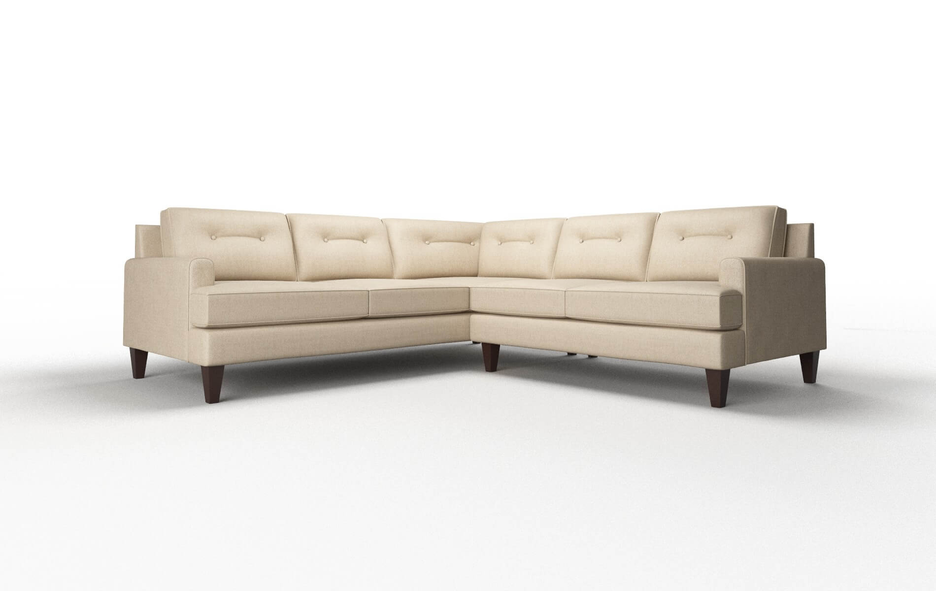 Naples Cosmo Fawn Sectional espresso legs 1