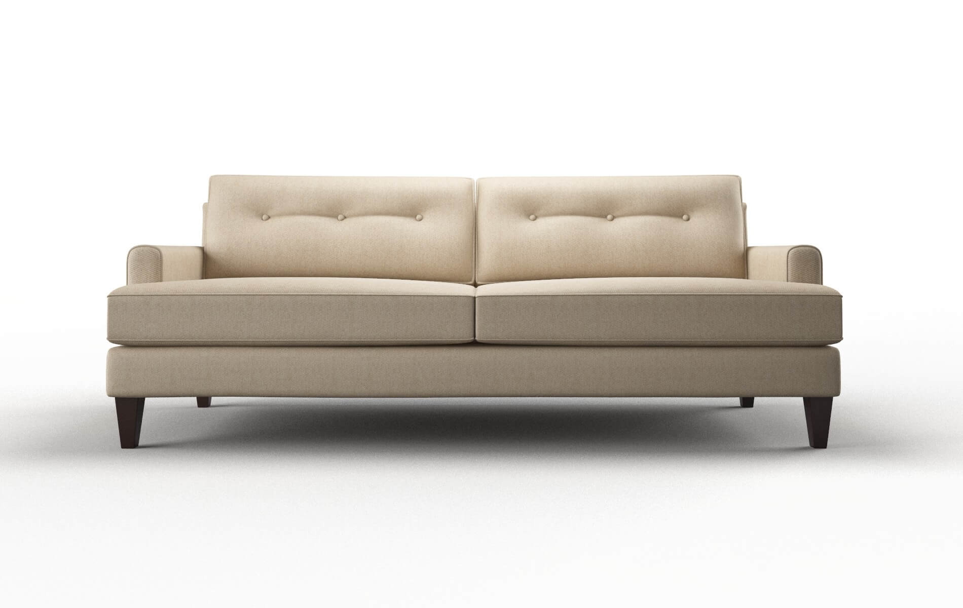 Naples Cosmo Fawn Sofa espresso legs 1