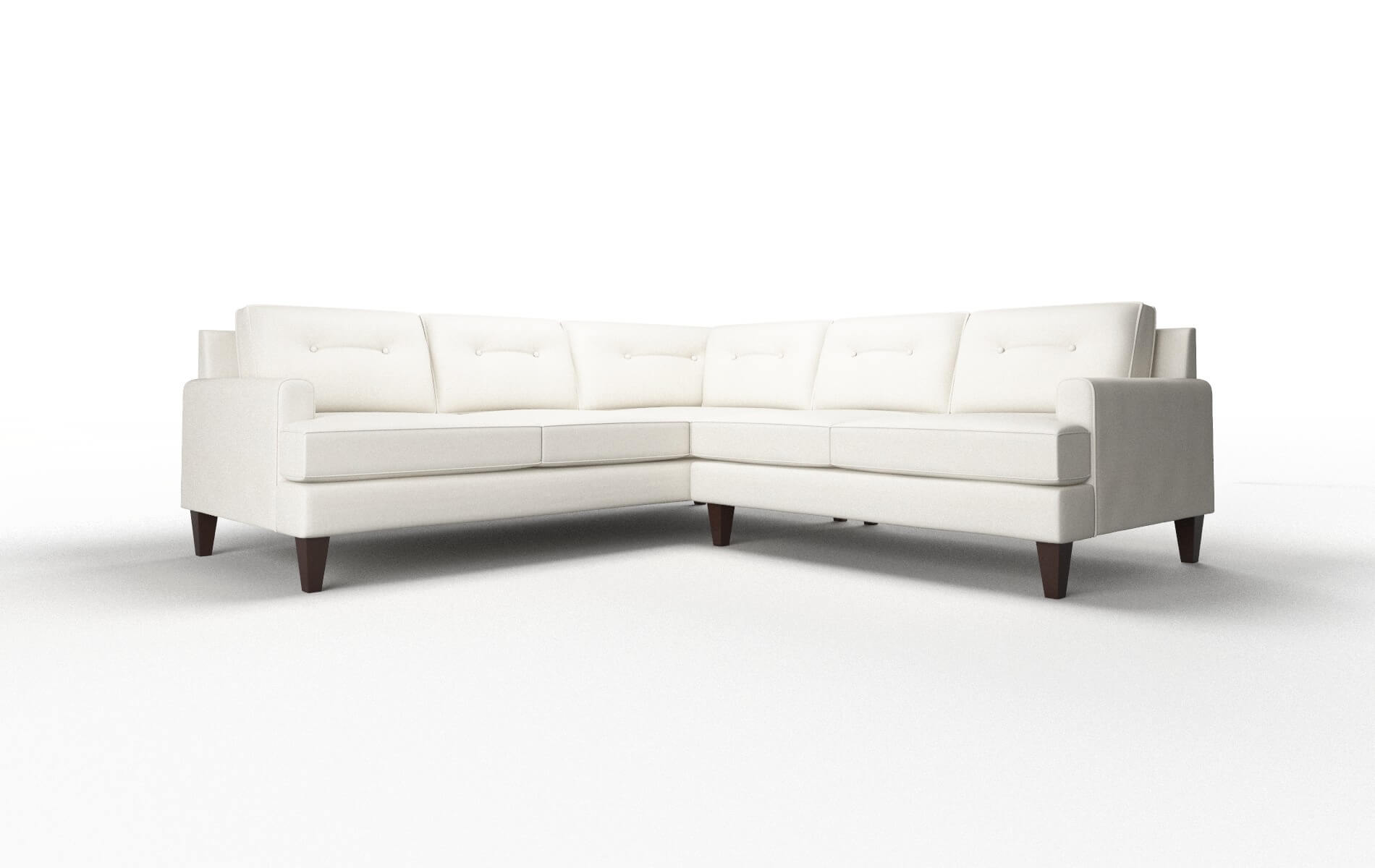 Naples Cosmo Ivory Sectional espresso legs 1