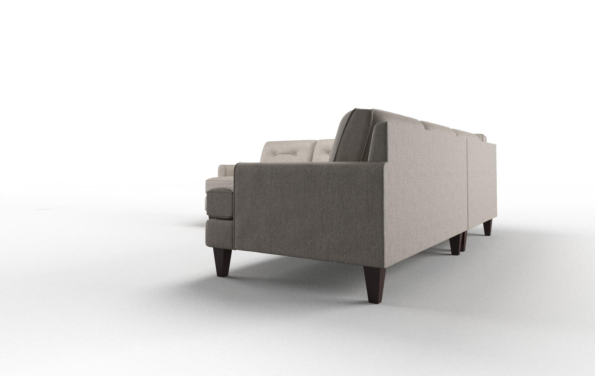 Naples Cosmo Taupe Sectional espresso legs 4