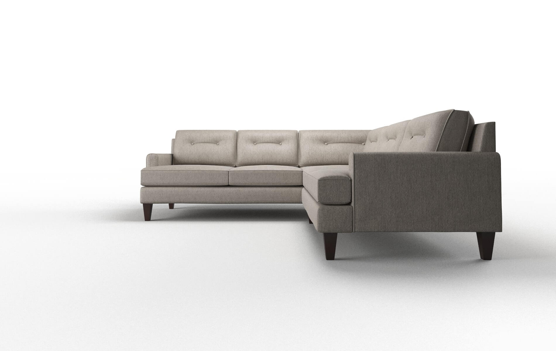 Naples Cosmo Taupe Sectional espresso legs 5