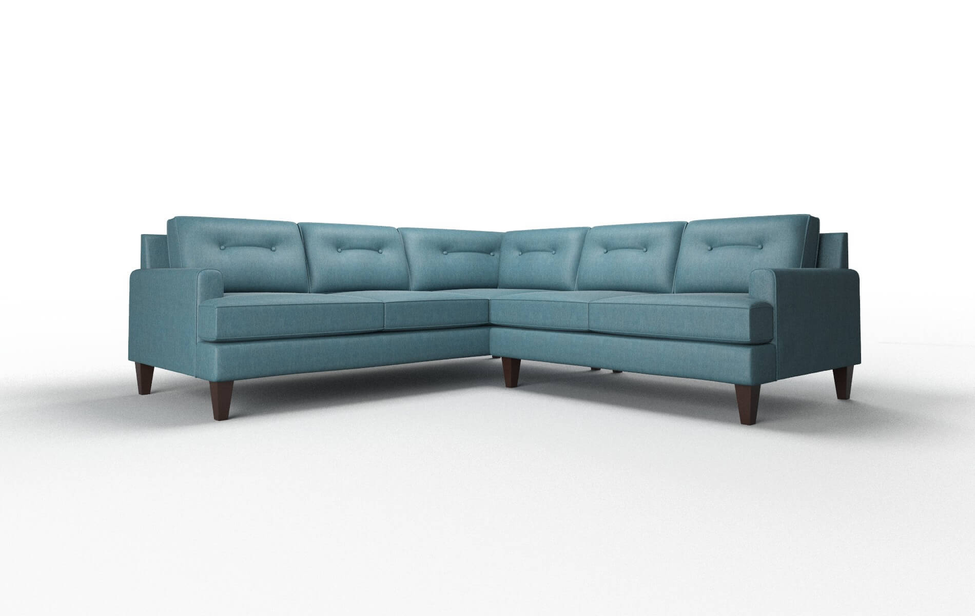 Naples Cosmo Teal Sectional espresso legs 1