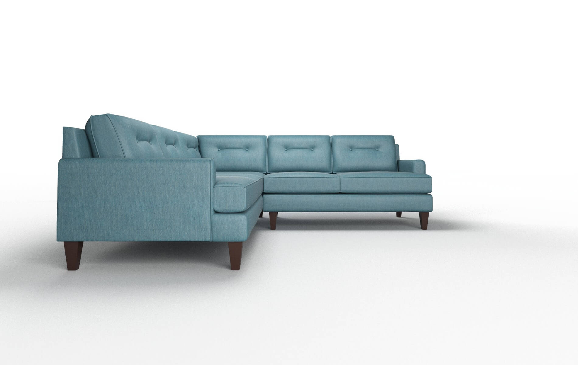 Naples Cosmo Teal Sectional espresso legs 2