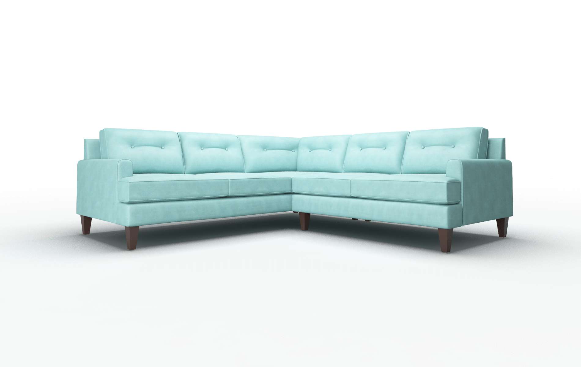 Naples Curious turquoise Sectional Espresso Legs  1