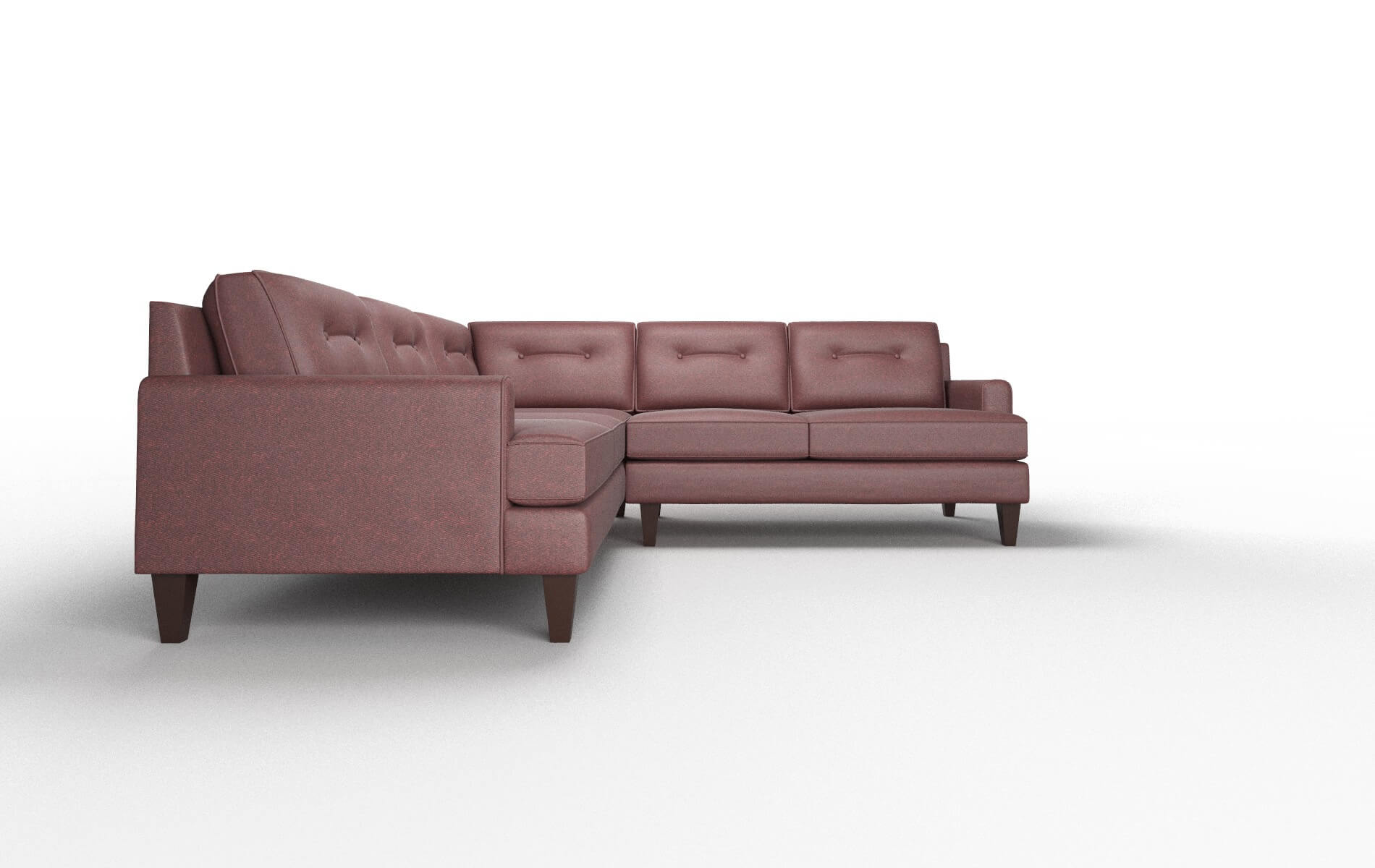Naples Derby Berry Sectional espresso legs 2