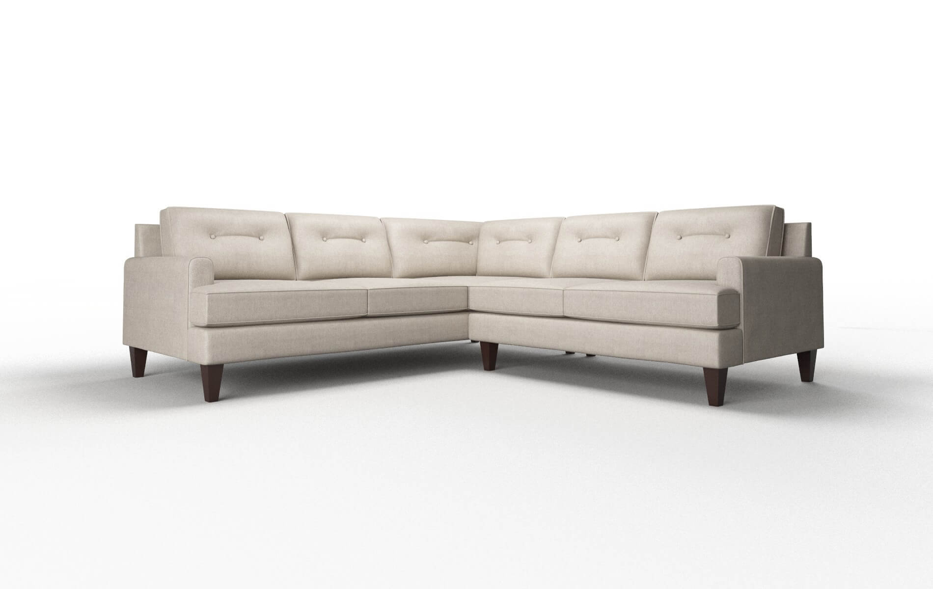 Naples Derby Linen Sectional espresso legs 1