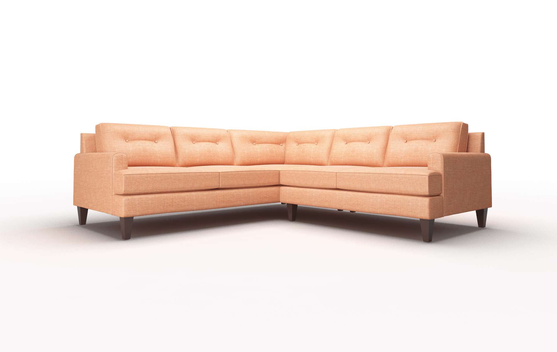 Naples Durham Tangerine Sectional espresso legs 1