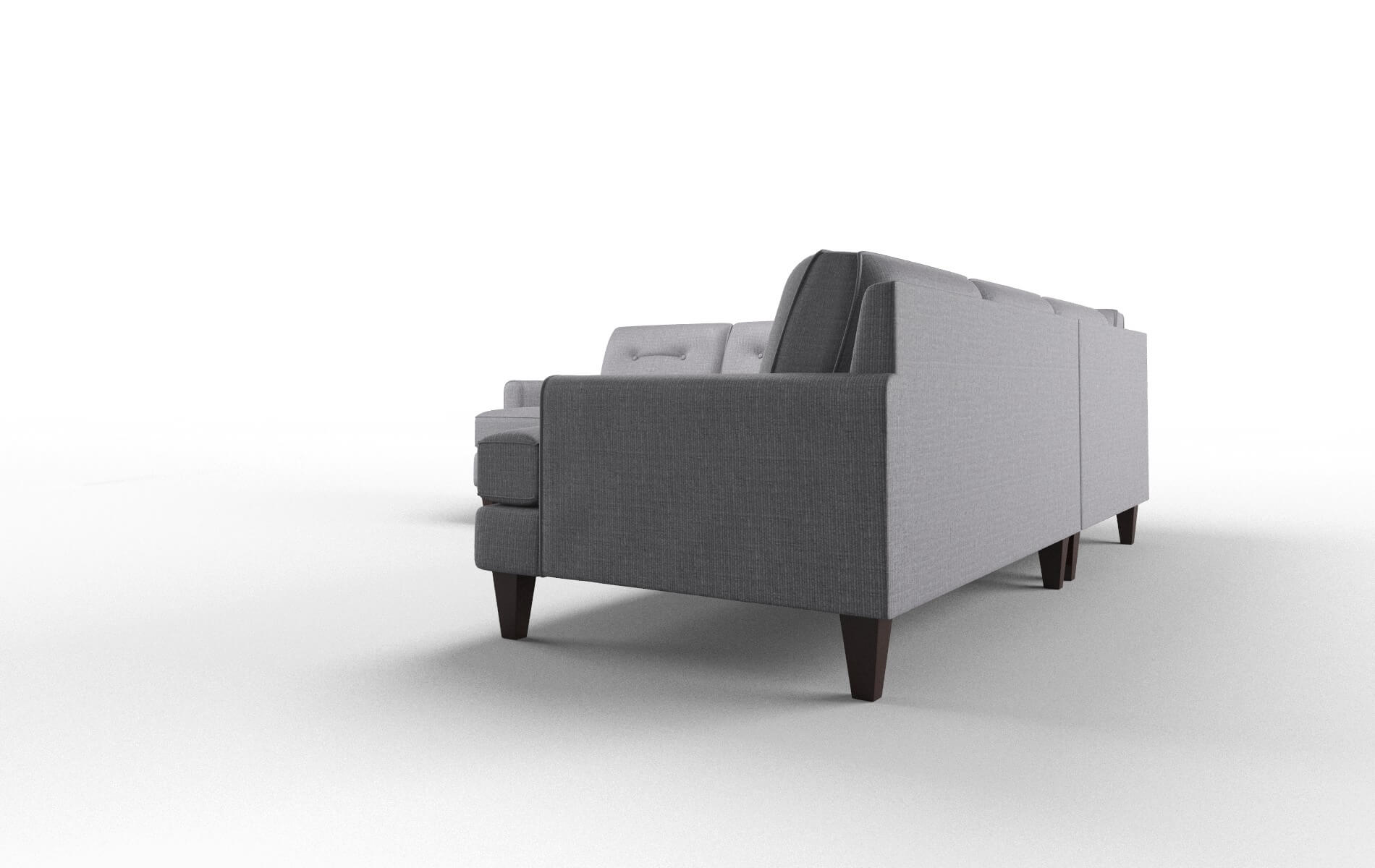 Naples Insight Denim Sectional espresso legs 4