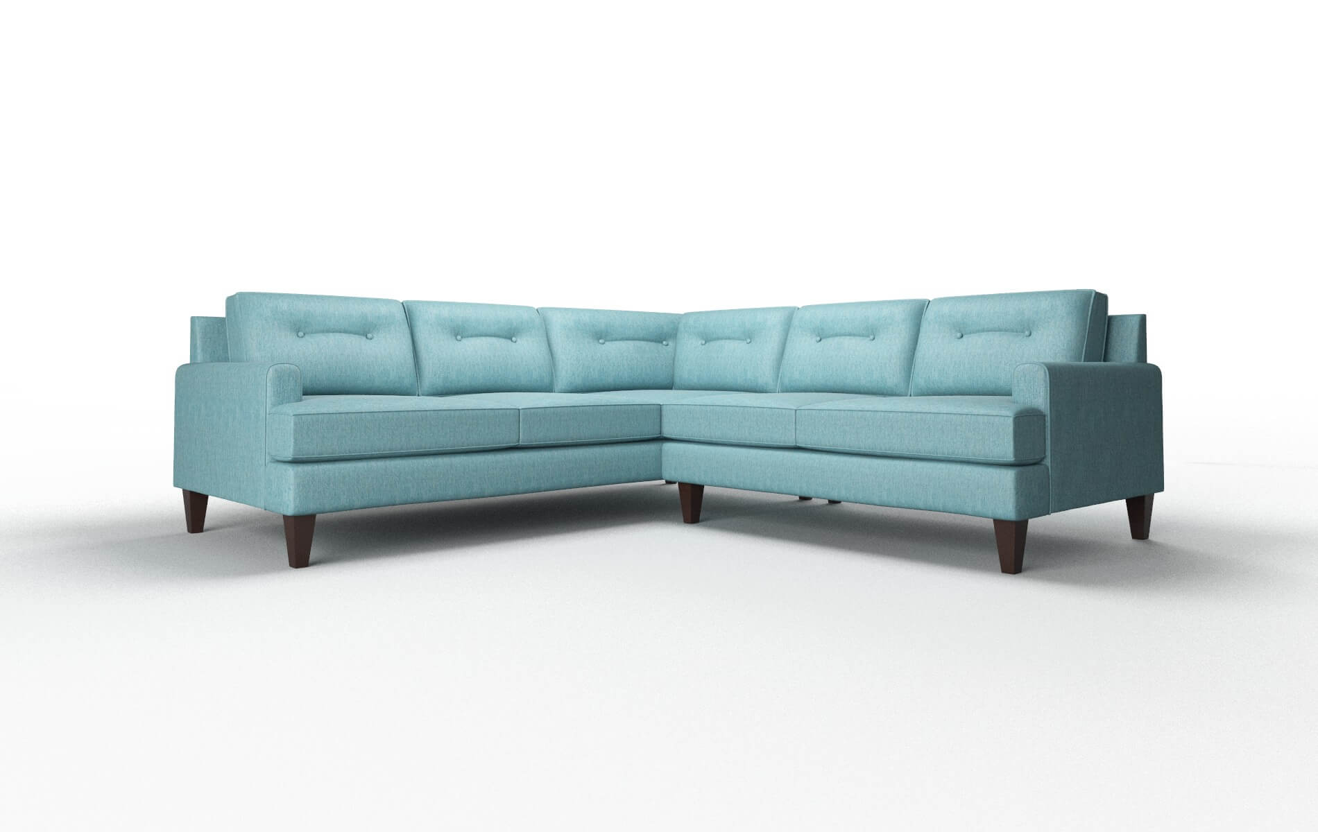 Naples Lana Peacock Sectional espresso legs 1