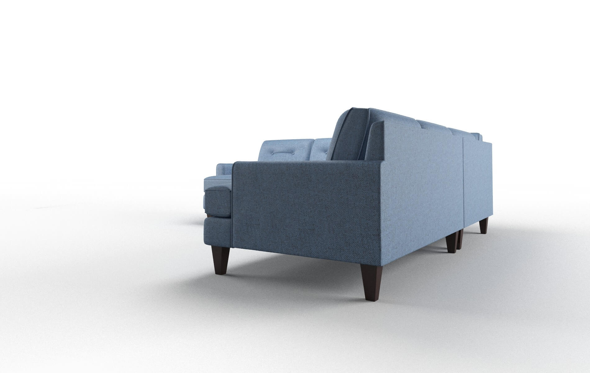 Naples Leslie Indigo Sectional espresso legs 4