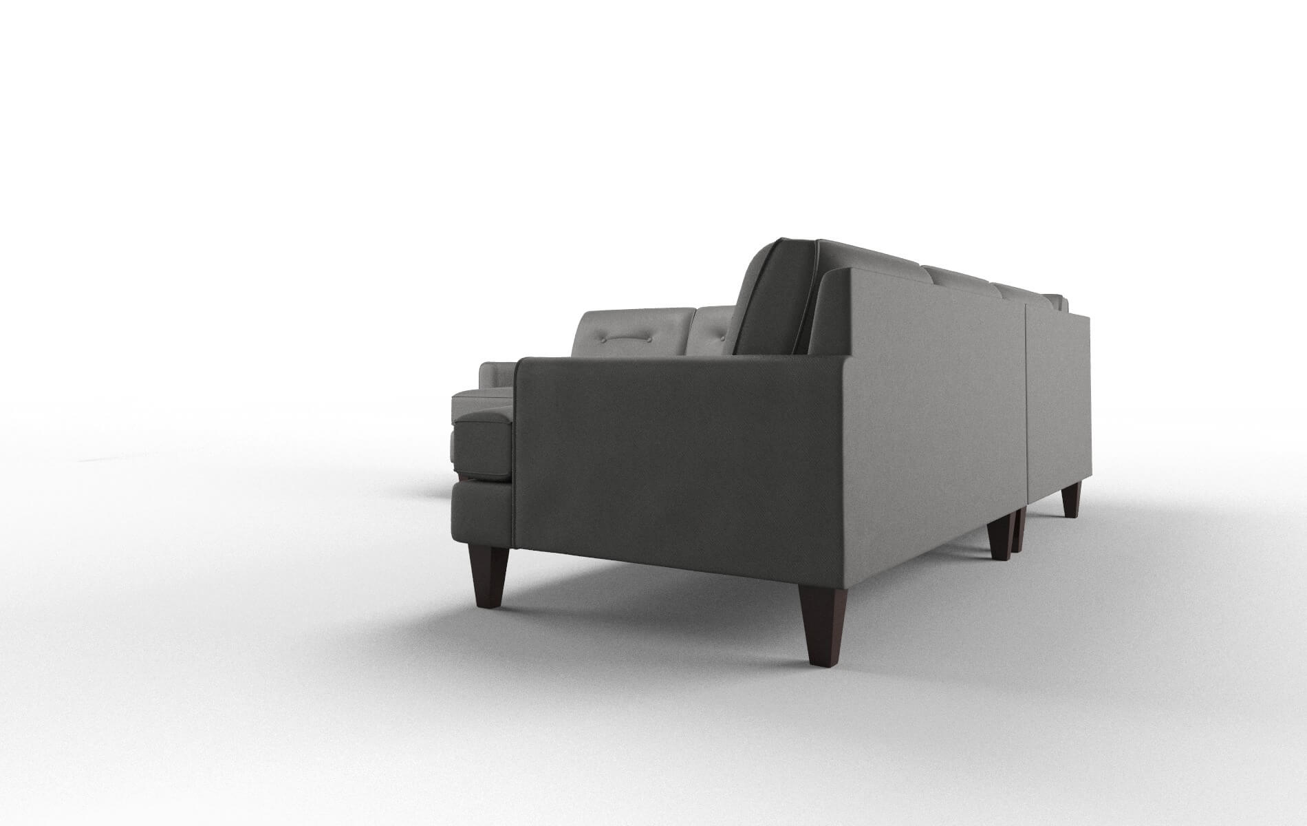 Naples Oakley Charcoal Sectional espresso legs 4