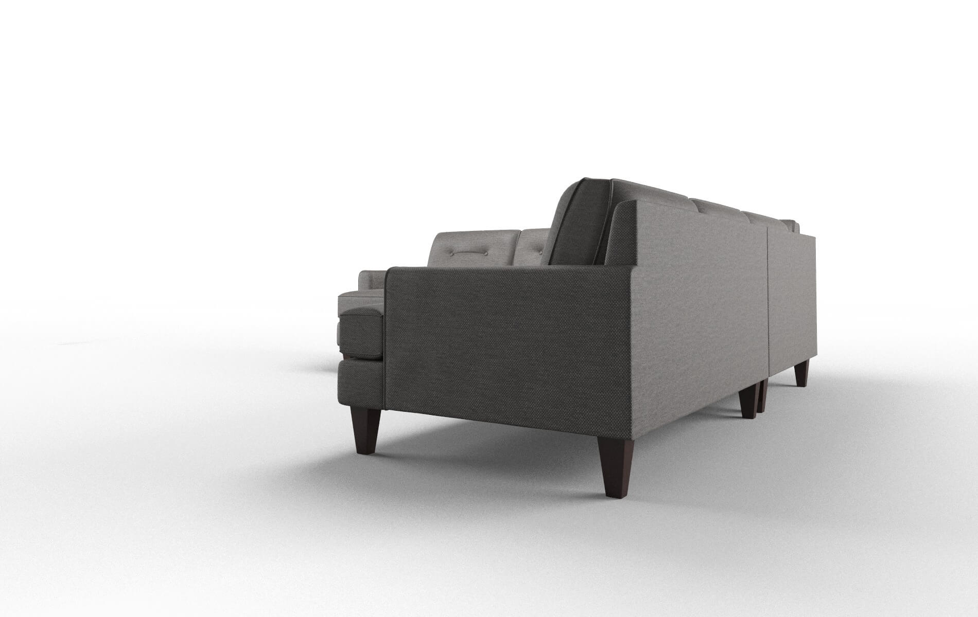 Naples Oscar Charcoal Sectional espresso legs 4