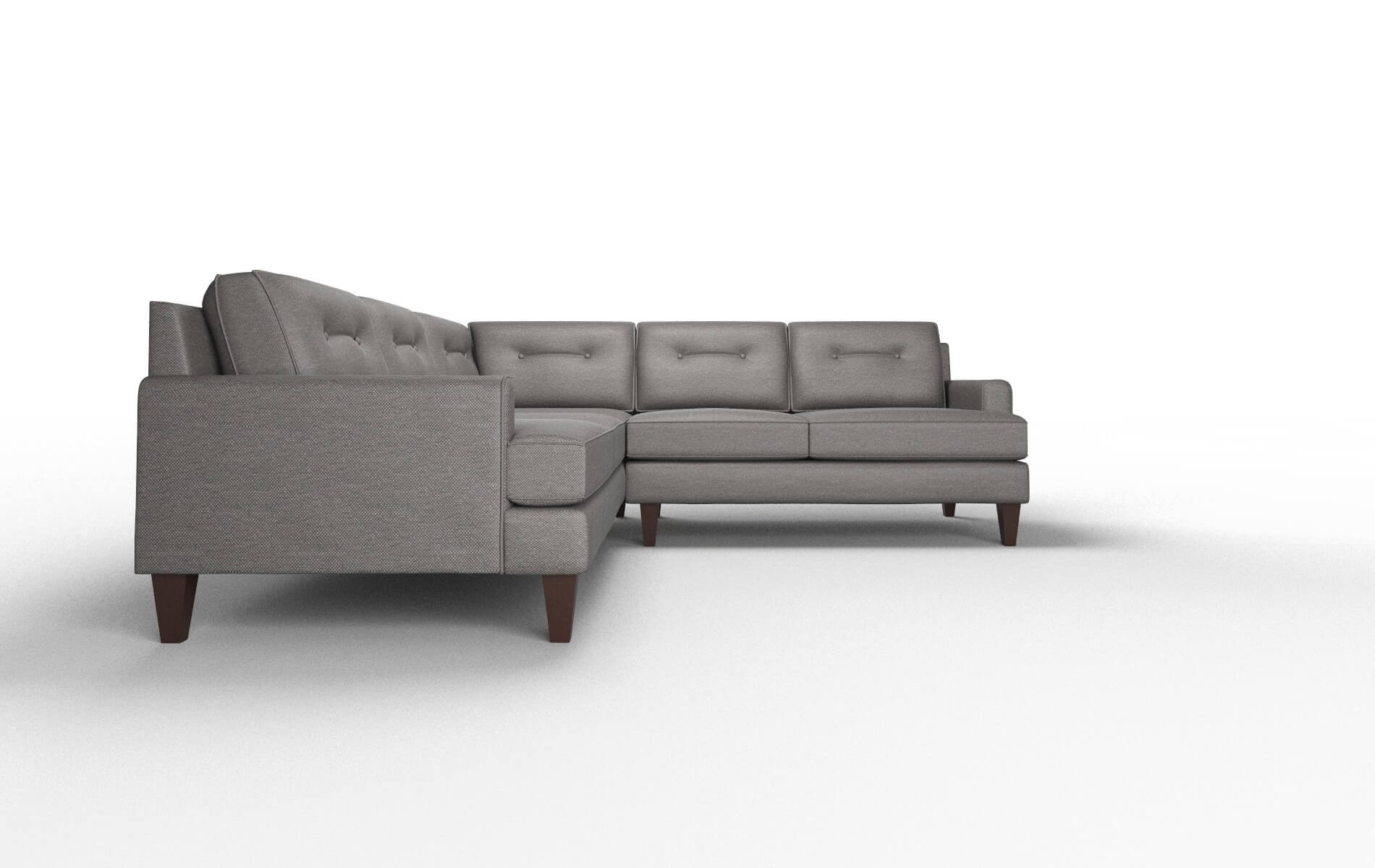 Naples Oscar Grey Sectional espresso legs 2